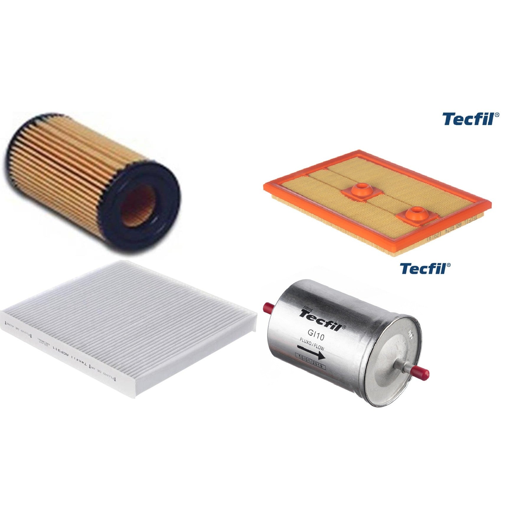 Kit Filtros de Ar do Motor, Óleo, Cabine e Combustível - Tecfil - ACP311 / ARL6074 / GI10 / PEL313 - (1)
