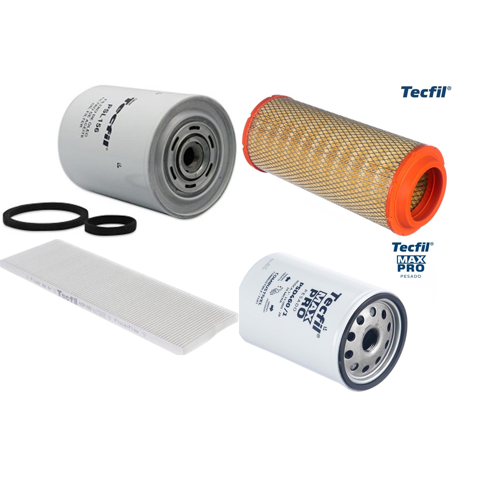 Kit Filtros de Ar do Motor, Óleo, Cabine e Combustível - Tecfil - ACP105 / ARS8234 / PSD460/1 / PSL156 - (1)