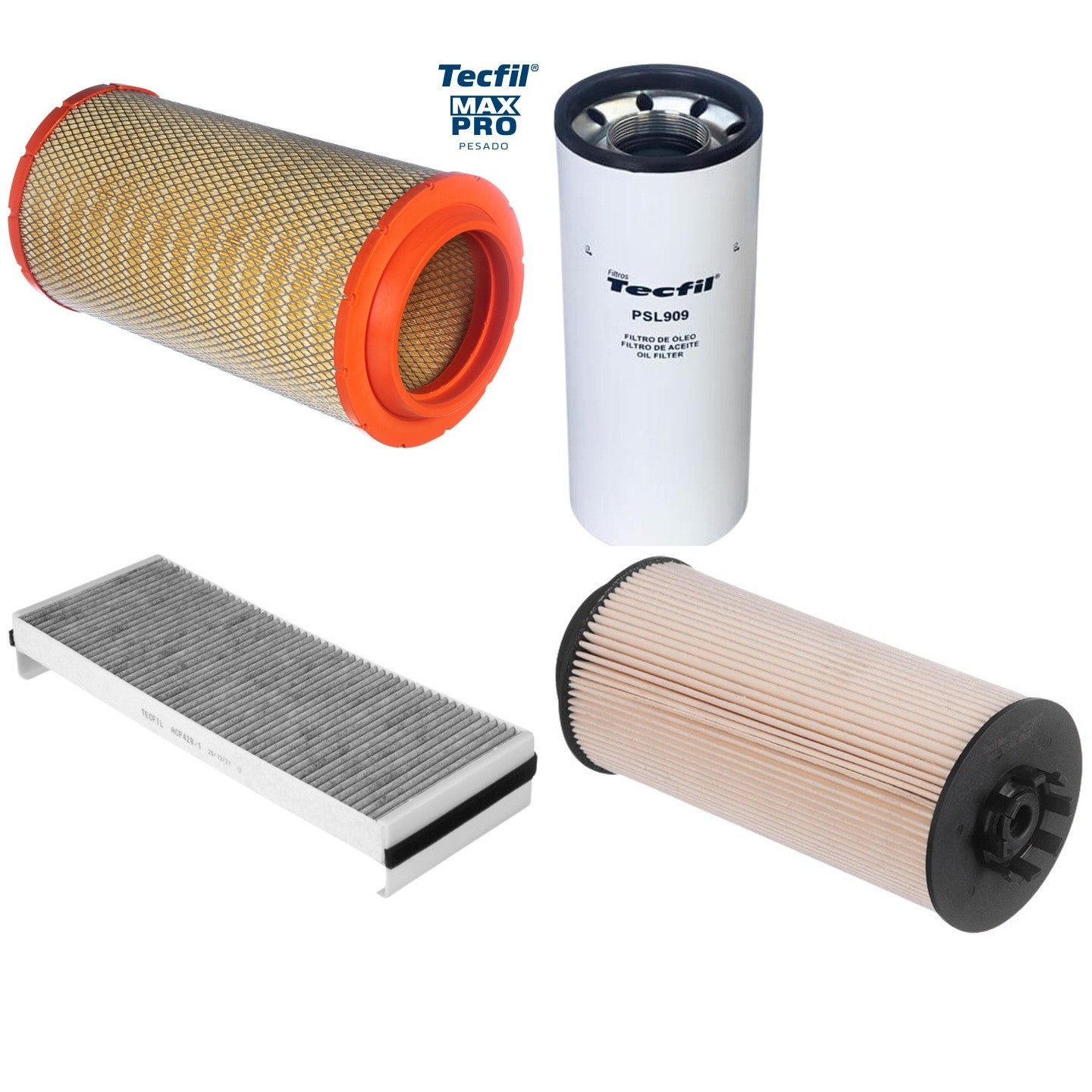 Kit Filtro de Ar, Combustível, Óleo e Ar Condicionado - Tecfil - ACP428/1 / ARS9840 / PEC3012 / PSL909 - (1)