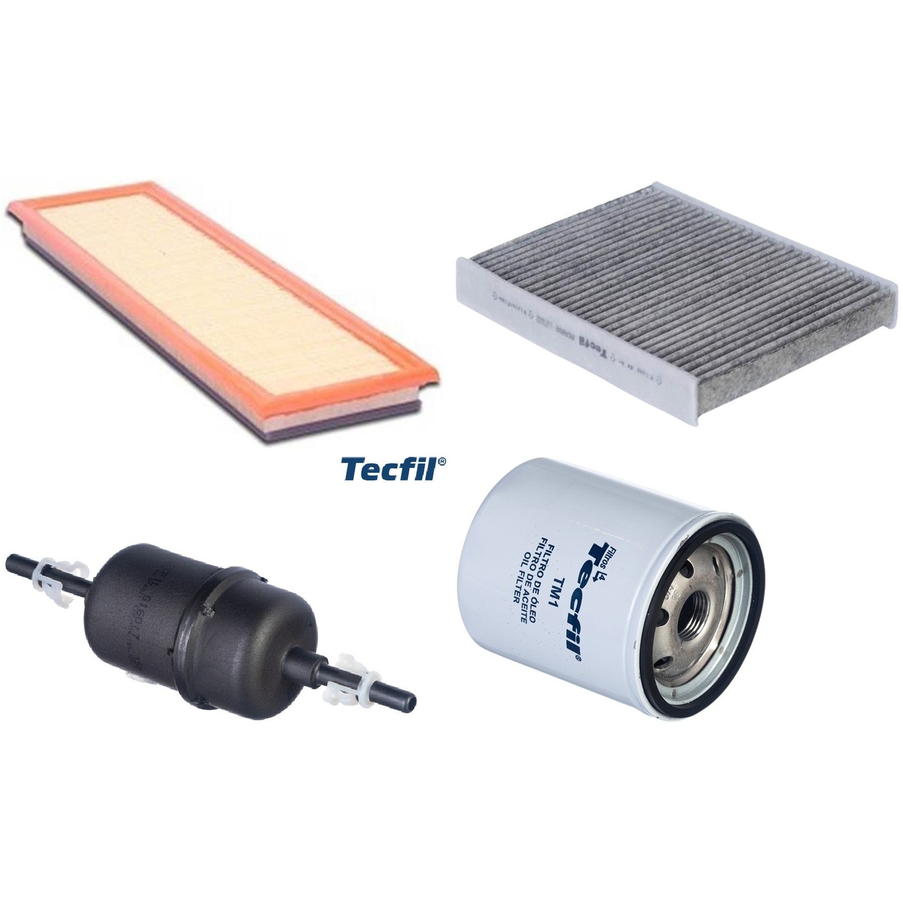 Kit Filtros de Ar do Motor, Óleo, Cabine e Combustível - Tecfil - ACA202 / ARL9608 / GI60/7 / PSL34M-(TM1) - (1)