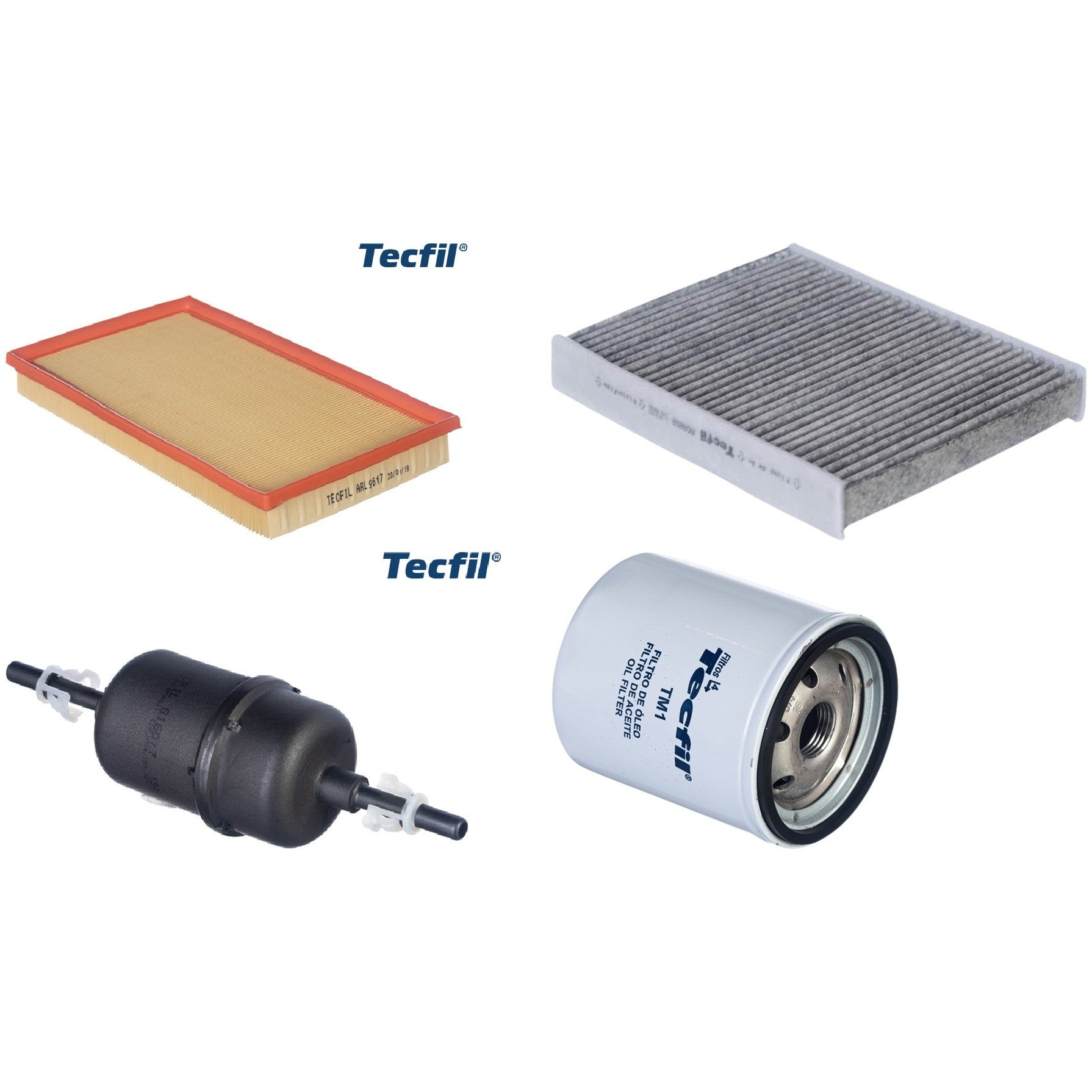 Kit Filtros de Ar do Motor, Óleo, Cabine e Combustível - Tecfil - ACA202 / ARL9617 / GI60/7 / PSL34M-(TM1) - (1)