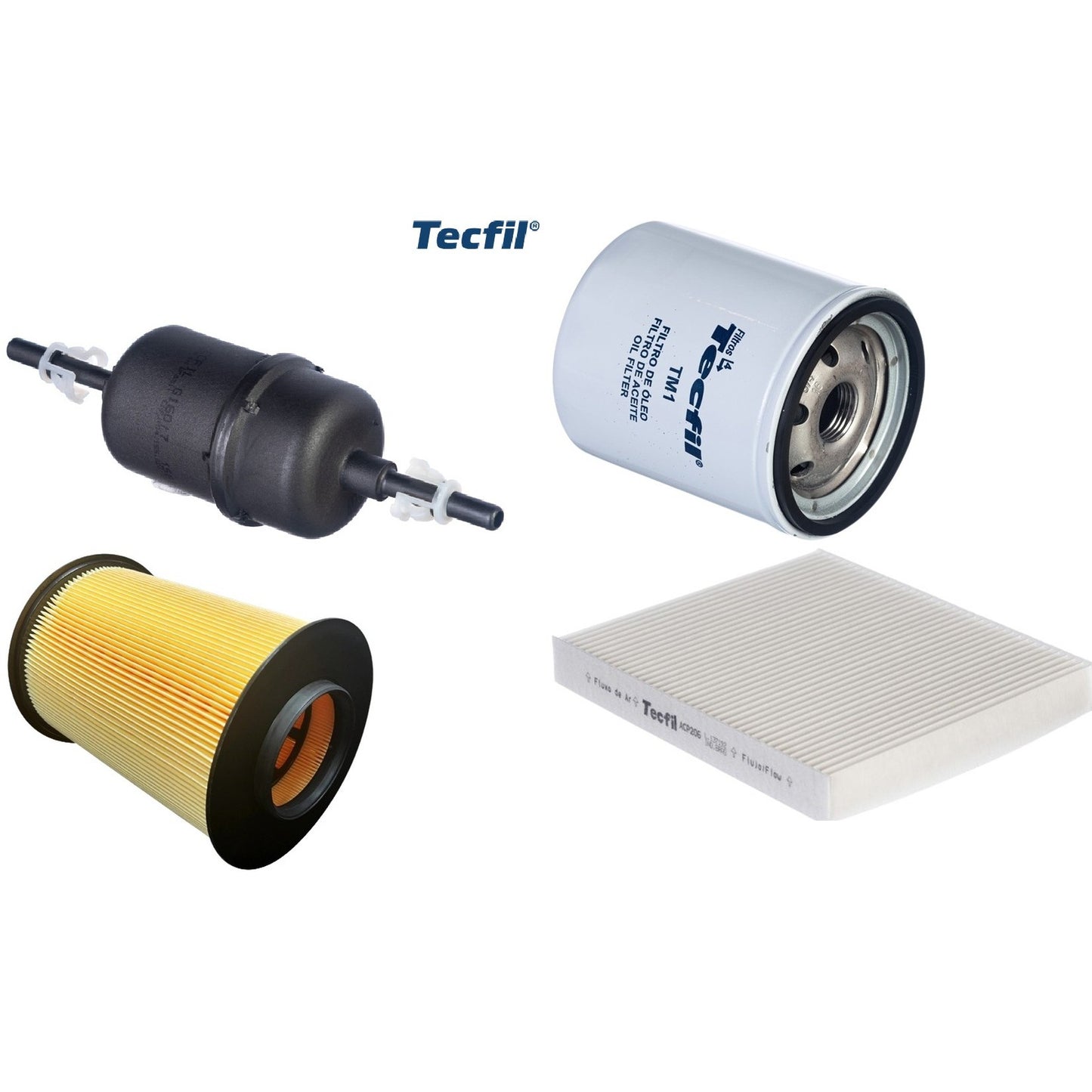 Kit Filtros de Ar do Motor, Óleo, Cabine e Combustível - Tecfil - ACP206 / ARS5196/1 / GI60/7 / PSL34M-(TM1) - (1)