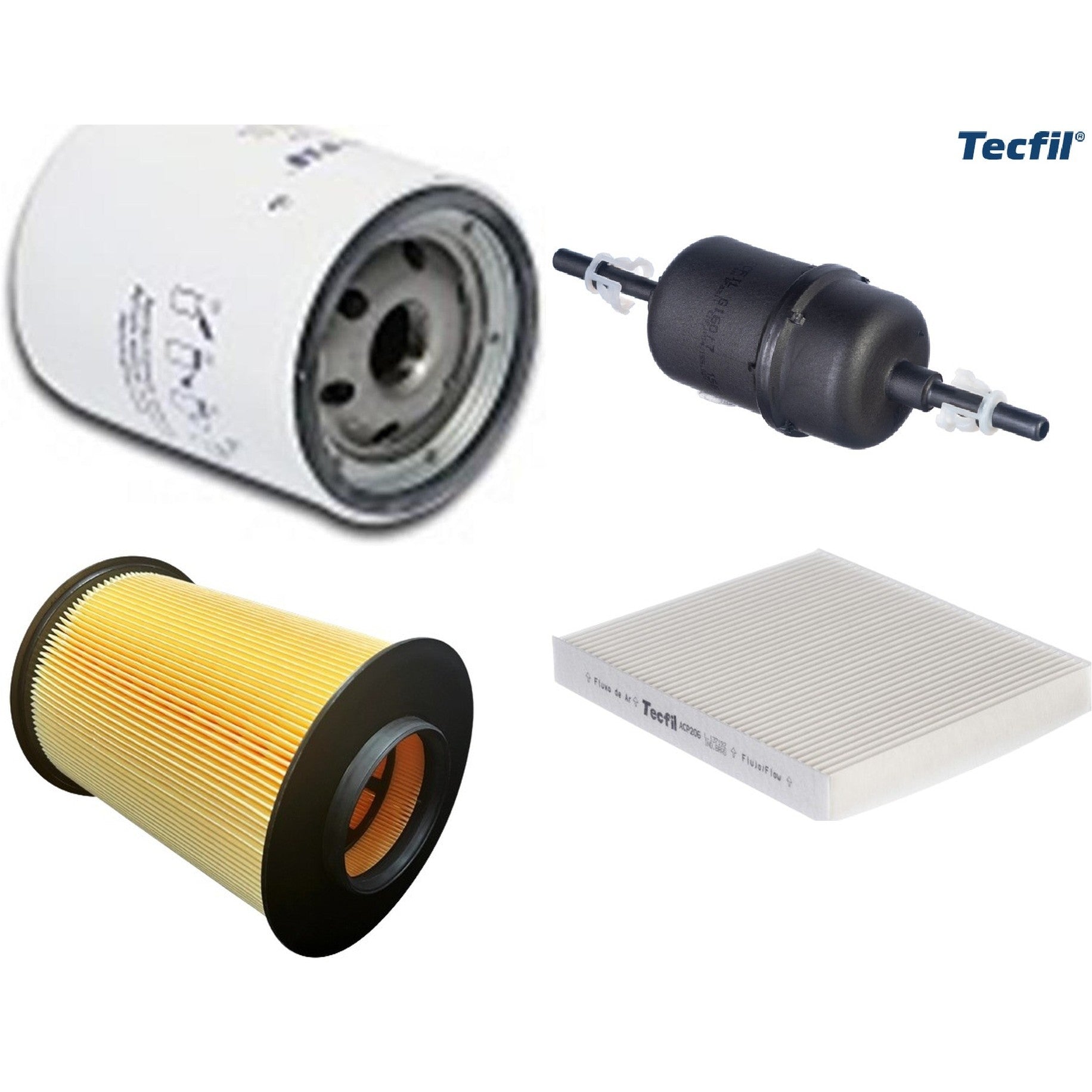 Kit Filtros de Ar do Motor, Óleo, Cabine e Combustível - Tecfil - ACP206 / ARS5196/1 / GI60/7 / PSL147 - (1)