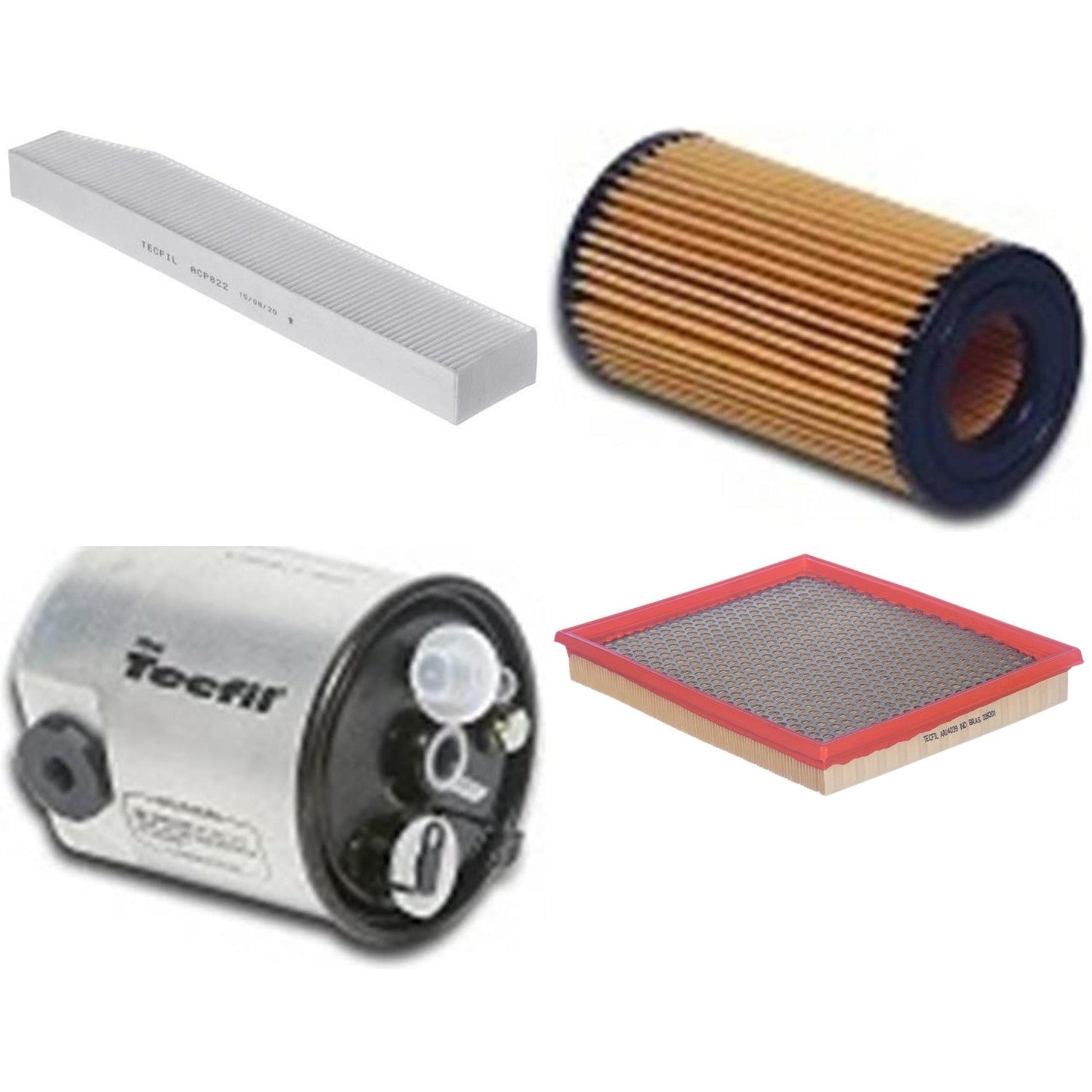 Kit Filtros de Ar do Motor, Óleo, Cabine e Combustível - Tecfil - ACP822 / ARL4039 / PEL311 / PSC882 - (1)