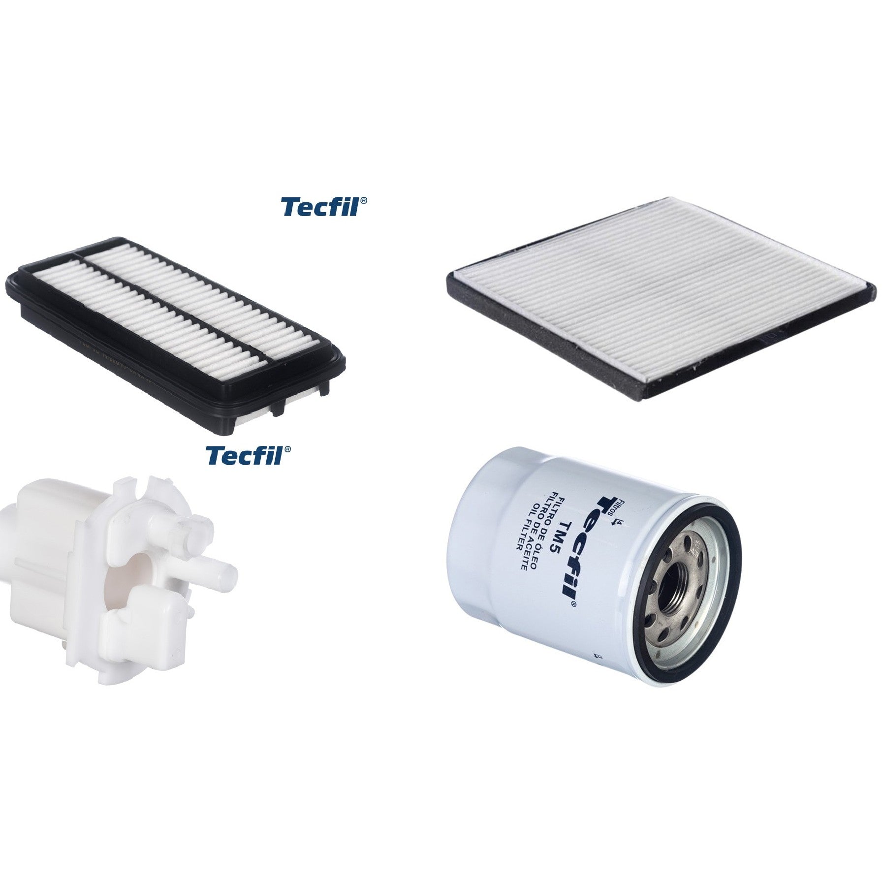 Kit Filtros de Ar do Motor, Óleo, Cabine e Combustível - Tecfil - ACP815 / ARL2346 / FBT2354 / PSL55M-(TM5) - (1)