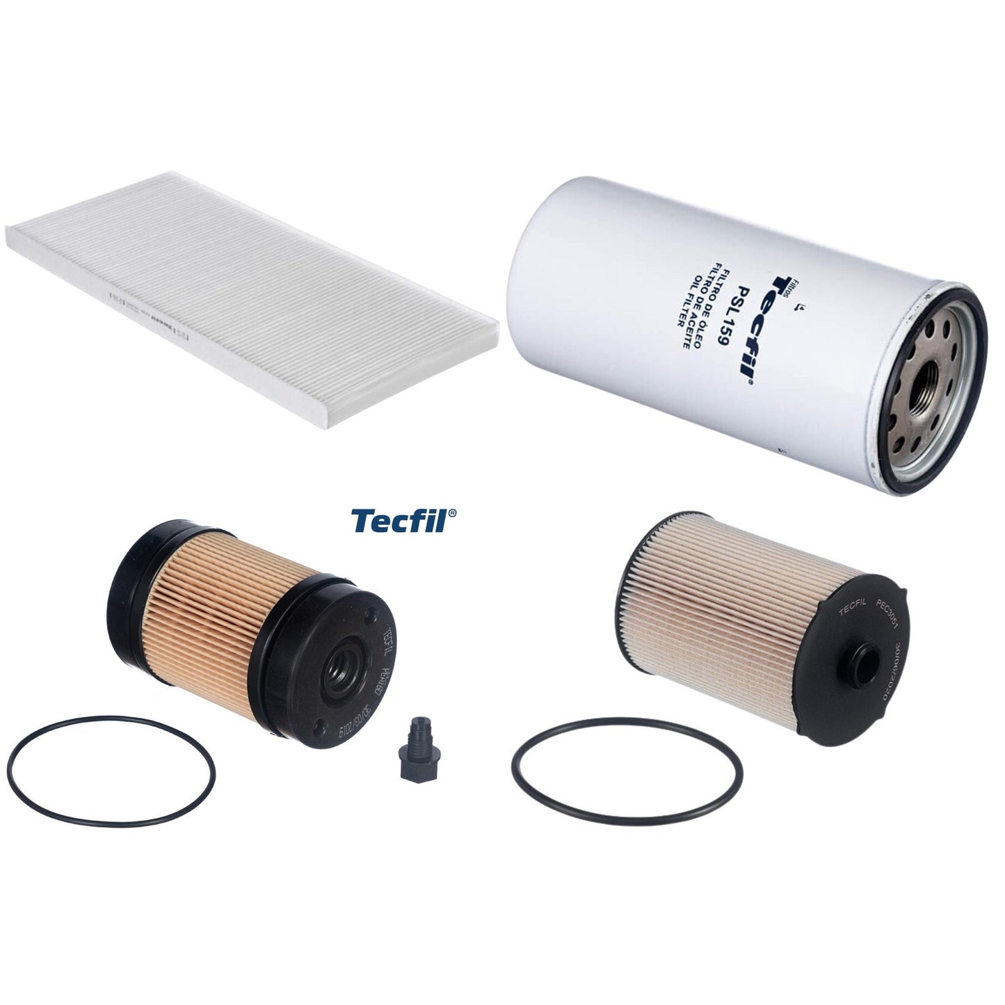 Kit Filtros de Ar do Motor, Óleo, Cabine e Combustível - Tecfil - ACP966 / PEA160 / PEC3051 / PSL159 - (1)