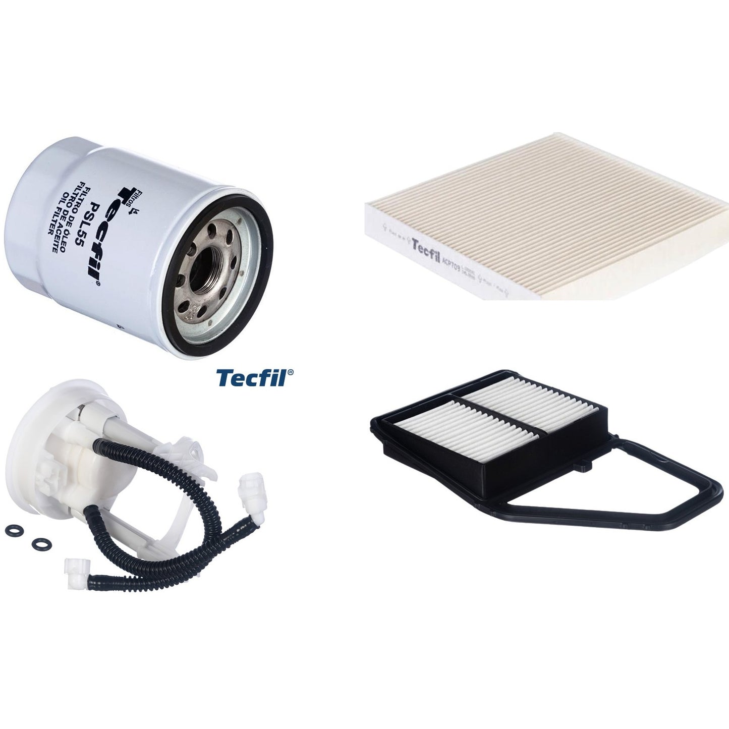 Kit Filtros de Ar do Motor, Óleo, Cabine e Combustível - Tecfil - ACP709 / ARL1032 / FBT2361 / PSL55 - (1)