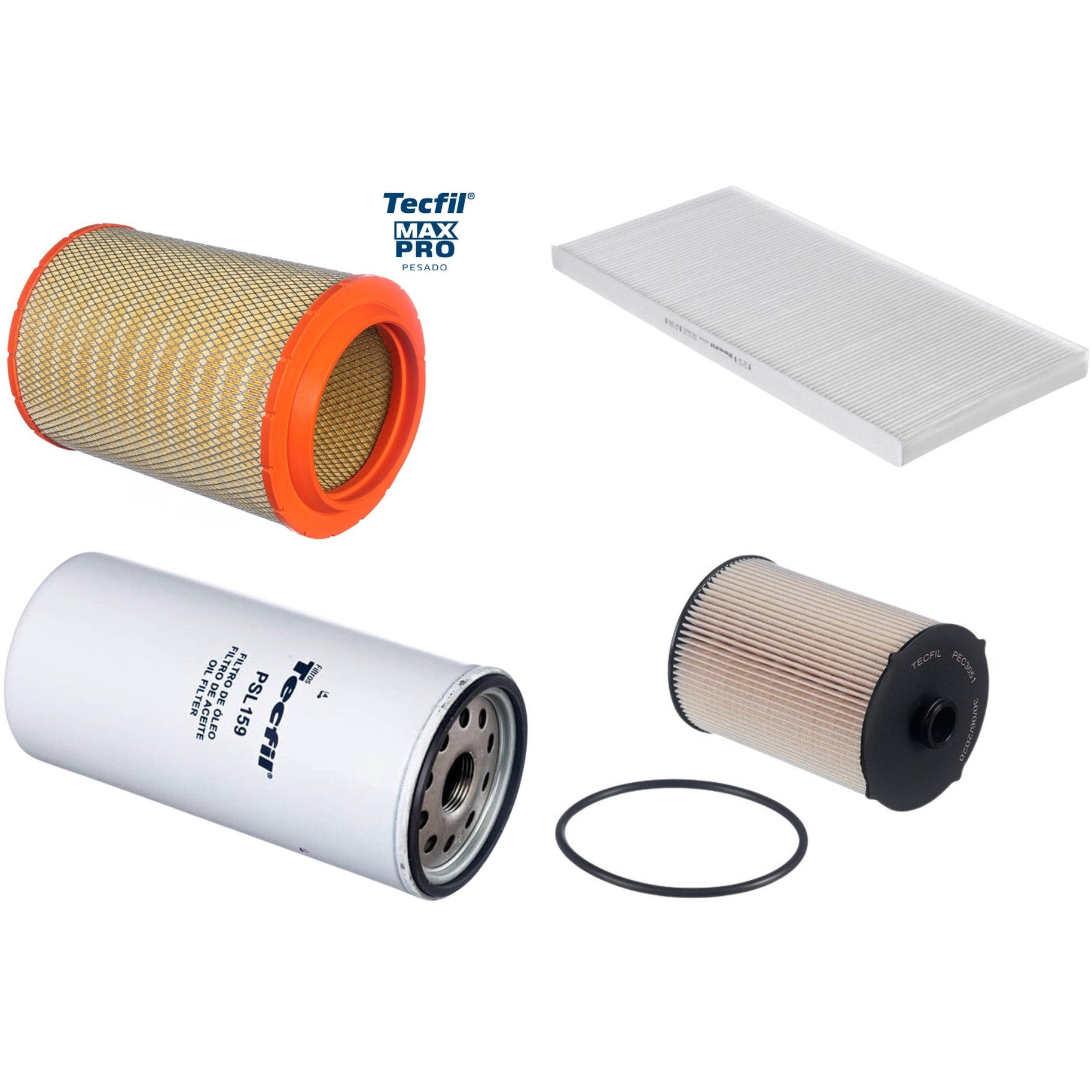 Kit Filtros de Ar do Motor, Óleo, Cabine e Combustível - Tecfil - ACP966 / ARS8235 / PEC3051 / PSL159 - (1)