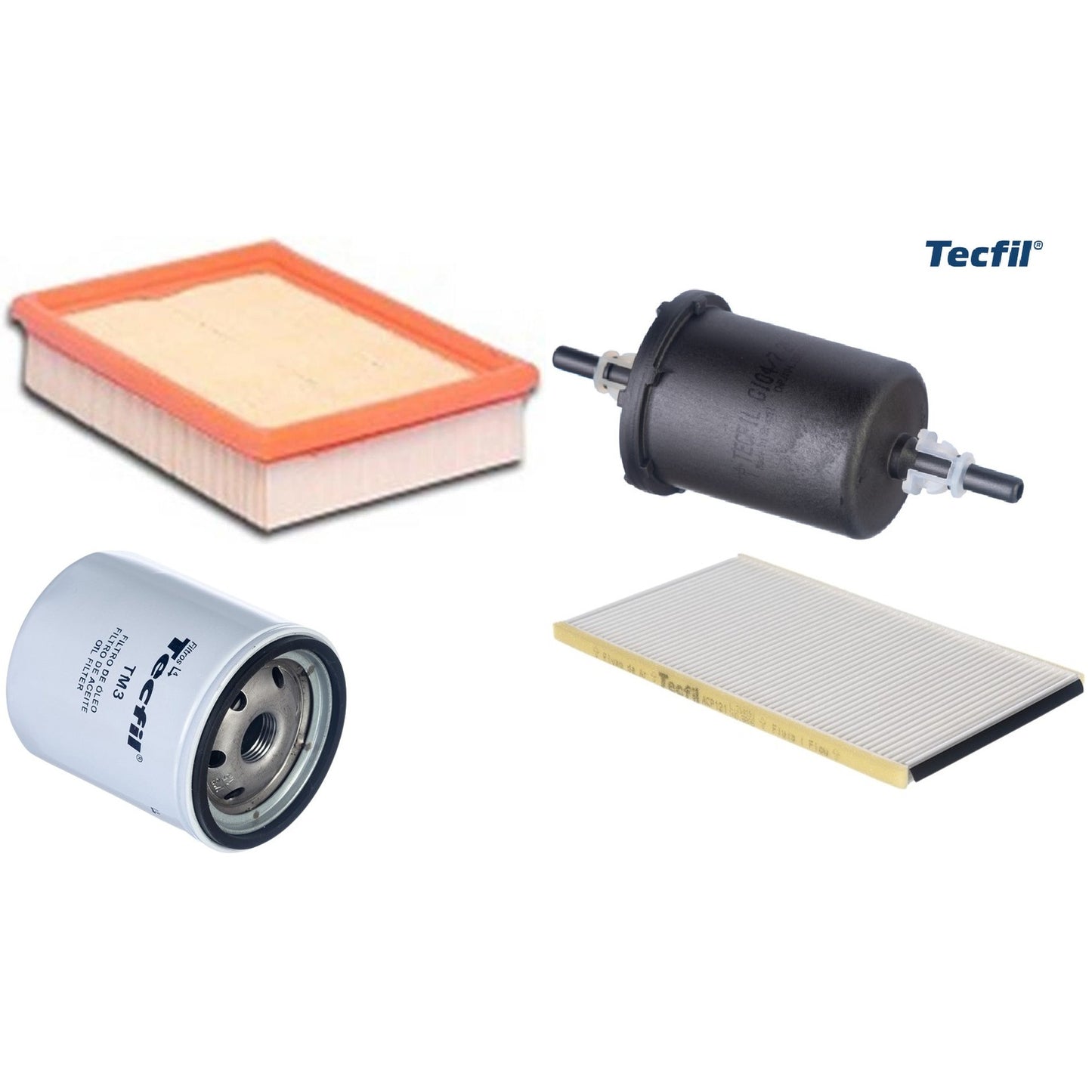 Kit Filtros de Ar do Motor, Óleo, Cabine e Combustível - Tecfil - ACP121 / ARL8834 / GI04/7 / PSL18M-(TM3) - (1)