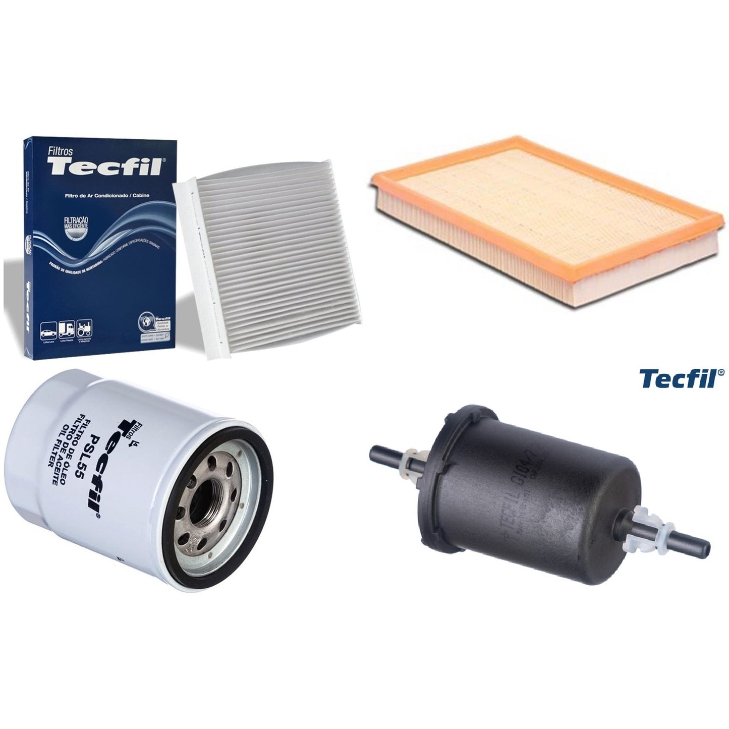 Kit Filtros de Ar do Motor, Óleo, Cabine e Combustível - Tecfil - ACP904 / ARL4151 / GI04/7 / PSL55 - (1)