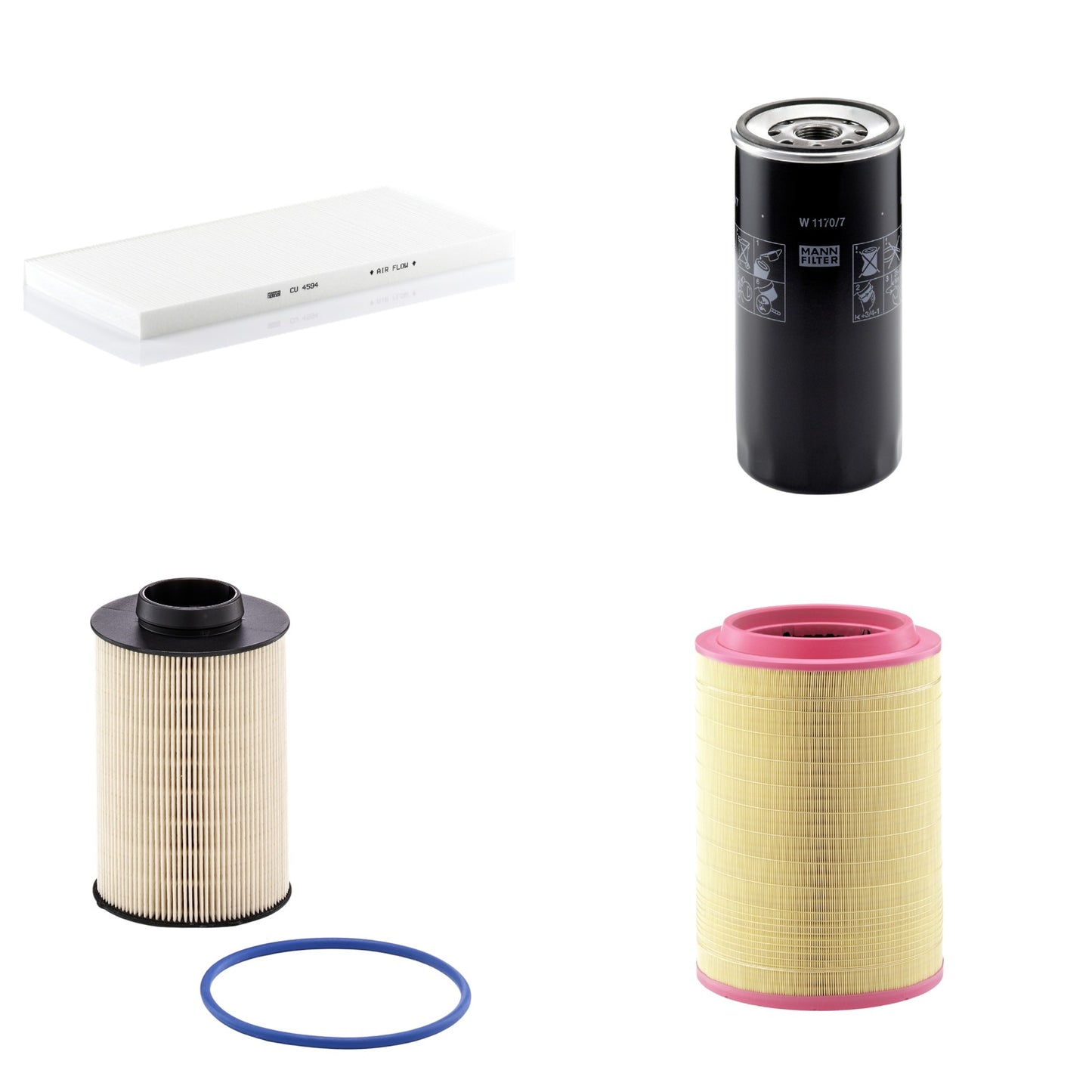 Kit Filtros de Ar Combustível Cabine Ar Condicionado Óleo - Mann-Filter - C321420/2 - CU4594 - PU10020x - W1170/7 - (1)