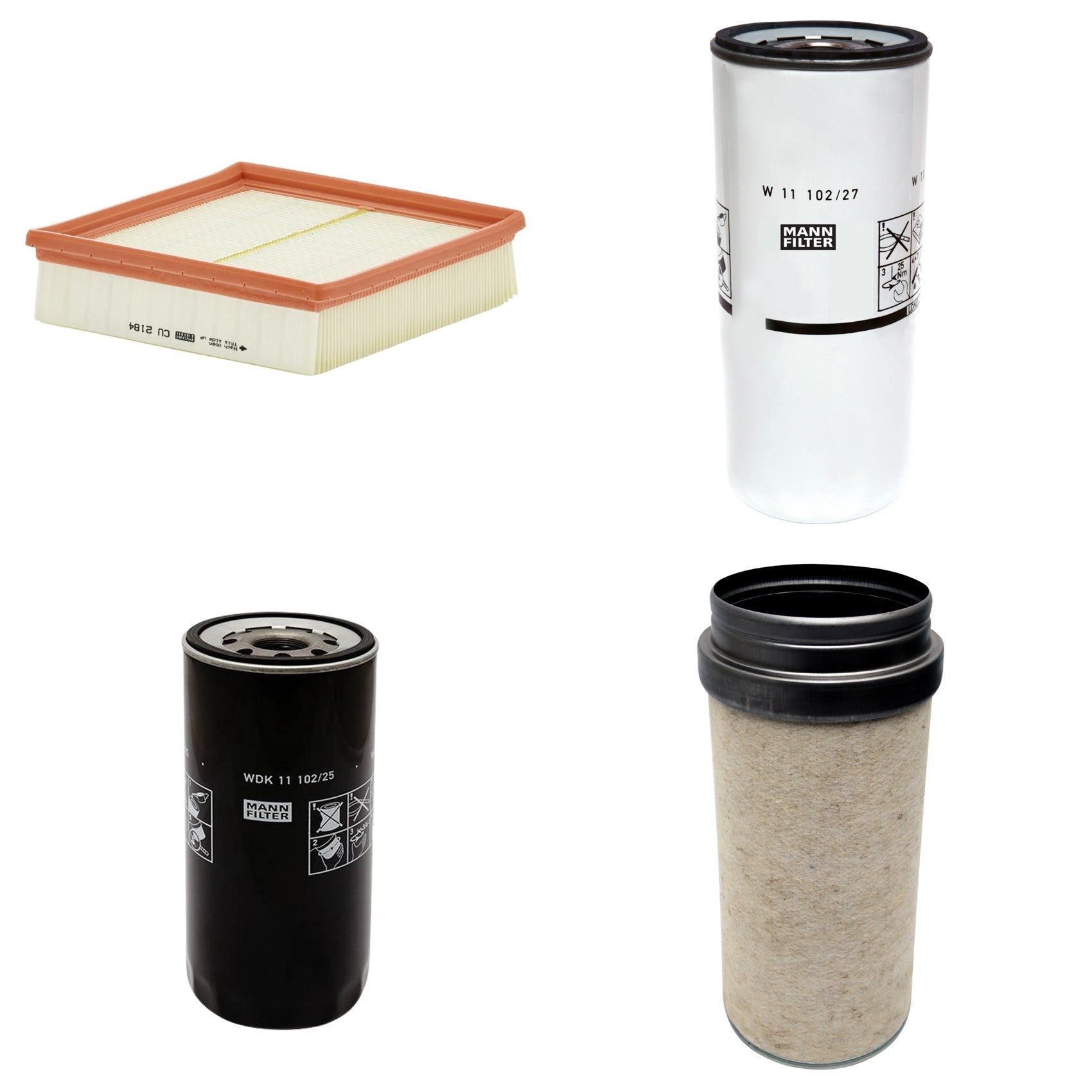 Kit Filtros de Ar Combustível Cabine Ar Condicionado Óleo - Mann-Filter - CF2000 - CU2184 - W11102/27 - WDK11102/25 - (1)