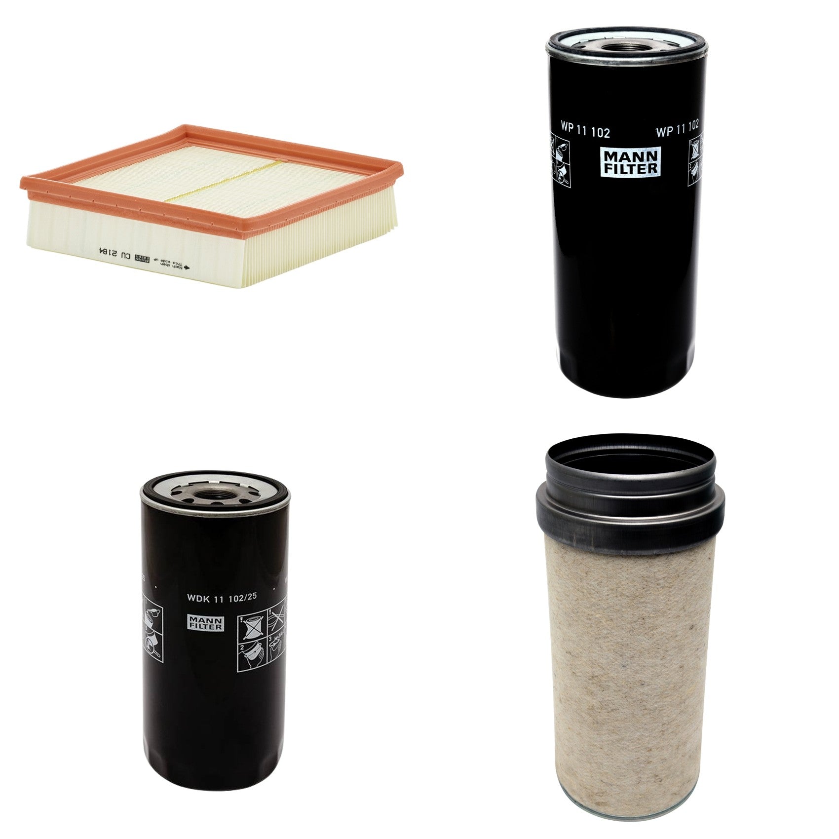 Kit Filtros de Ar Combustível Cabine Ar Condicionado Óleo - Mann-Filter - CF2000 - CU2184 - WDK11102/25 - WP11102 - (1)