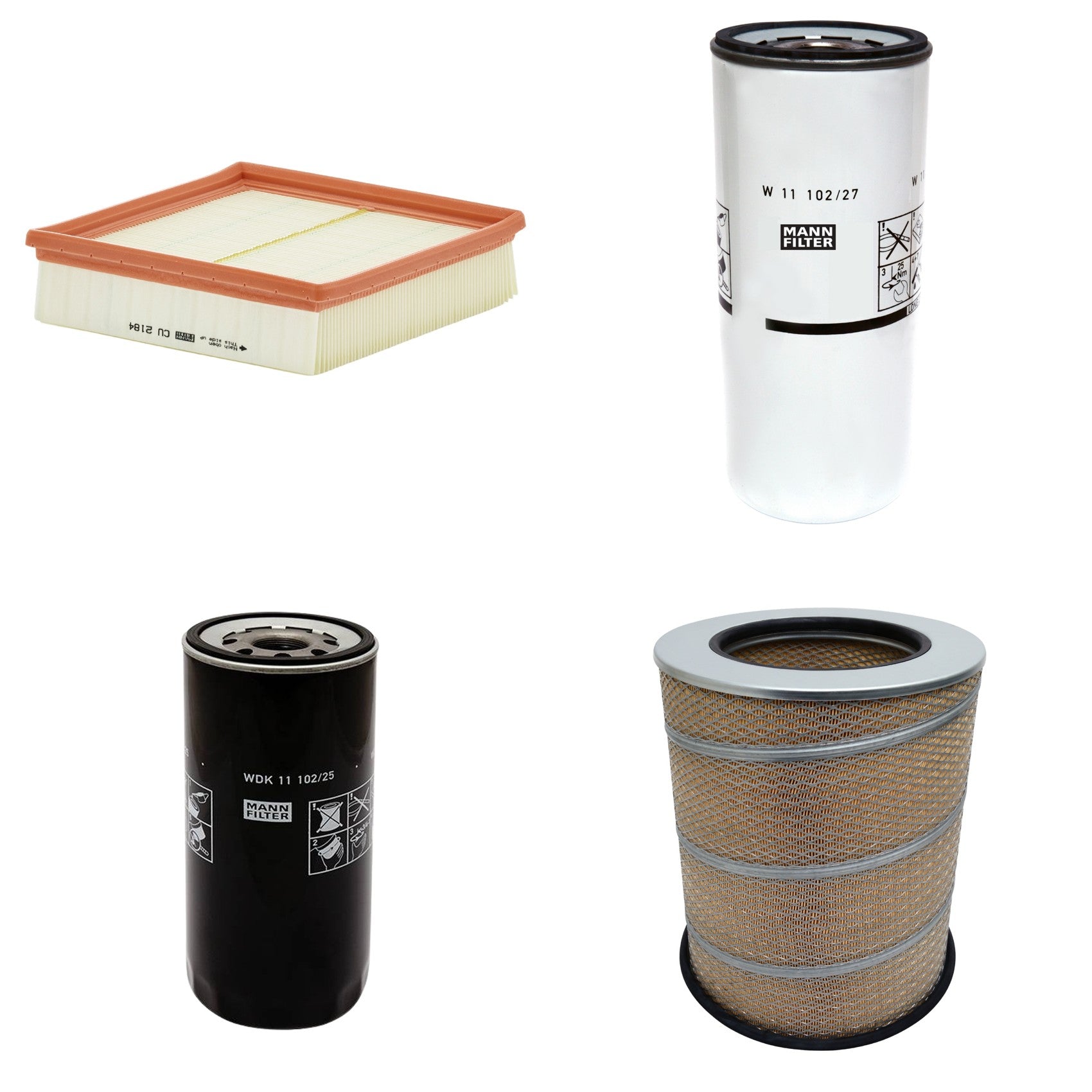 Kit Filtros de Ar Combustível Cabine Ar Condicionado Óleo - Mann-Filter - C341500 - CU2184 - W11102/27 - WDK11102/25 - (1)