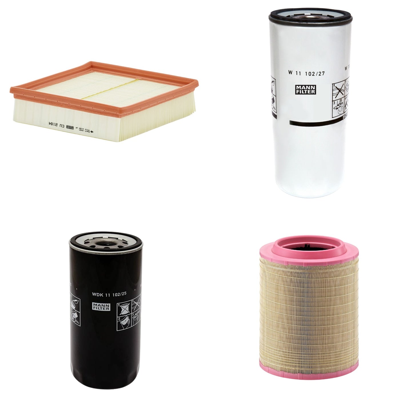 Kit Filtros de Ar Combustível Cabine Ar Condicionado Óleo - Mann-Filter - C331460/1 - CU2184 - W11102/27 - WDK11102/25 - (1)