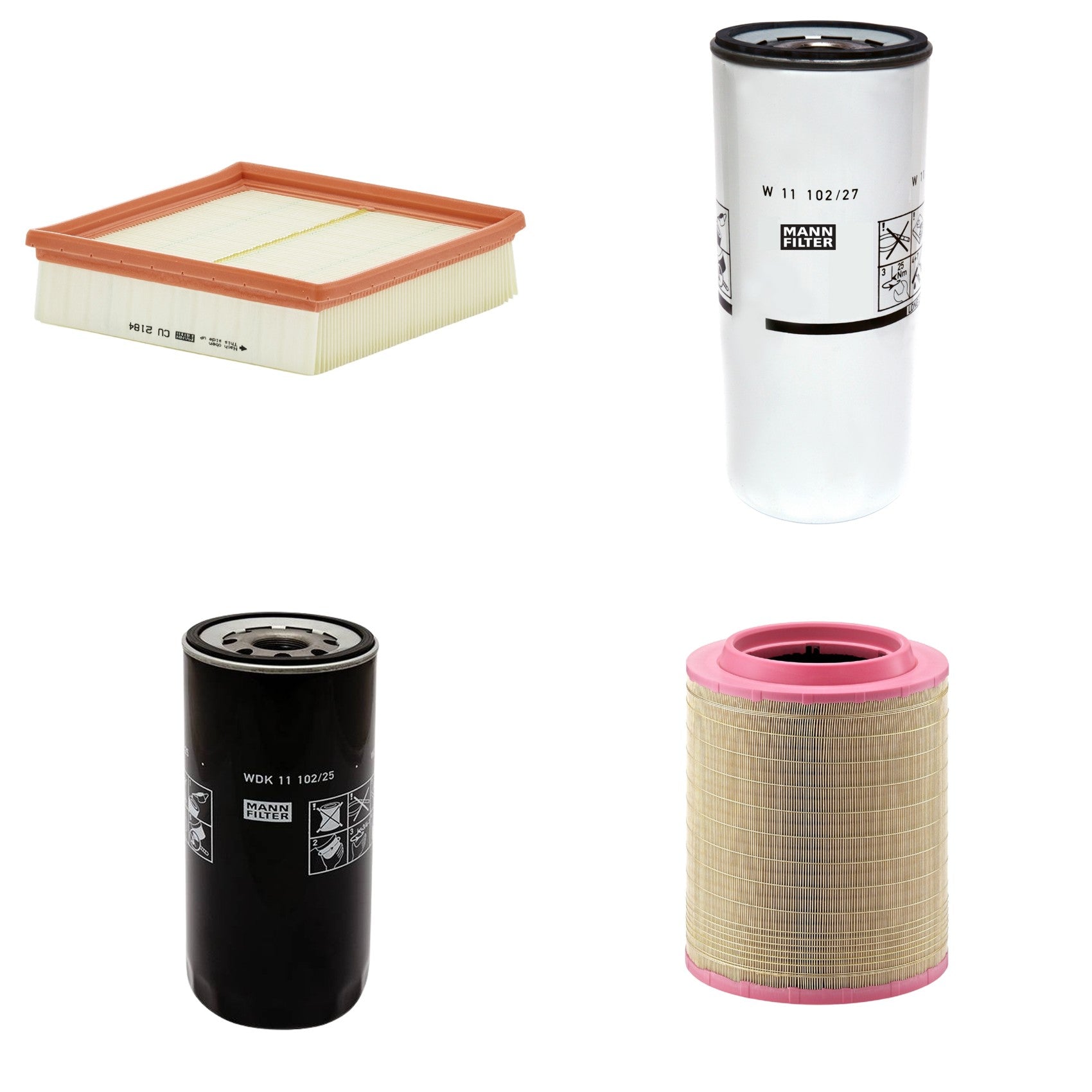 Kit Filtros de Ar Combustível Cabine Ar Condicionado Óleo - Mann-Filter - C331460/1 - CU2184 - W11102/27 - WDK11102/25 - (1)