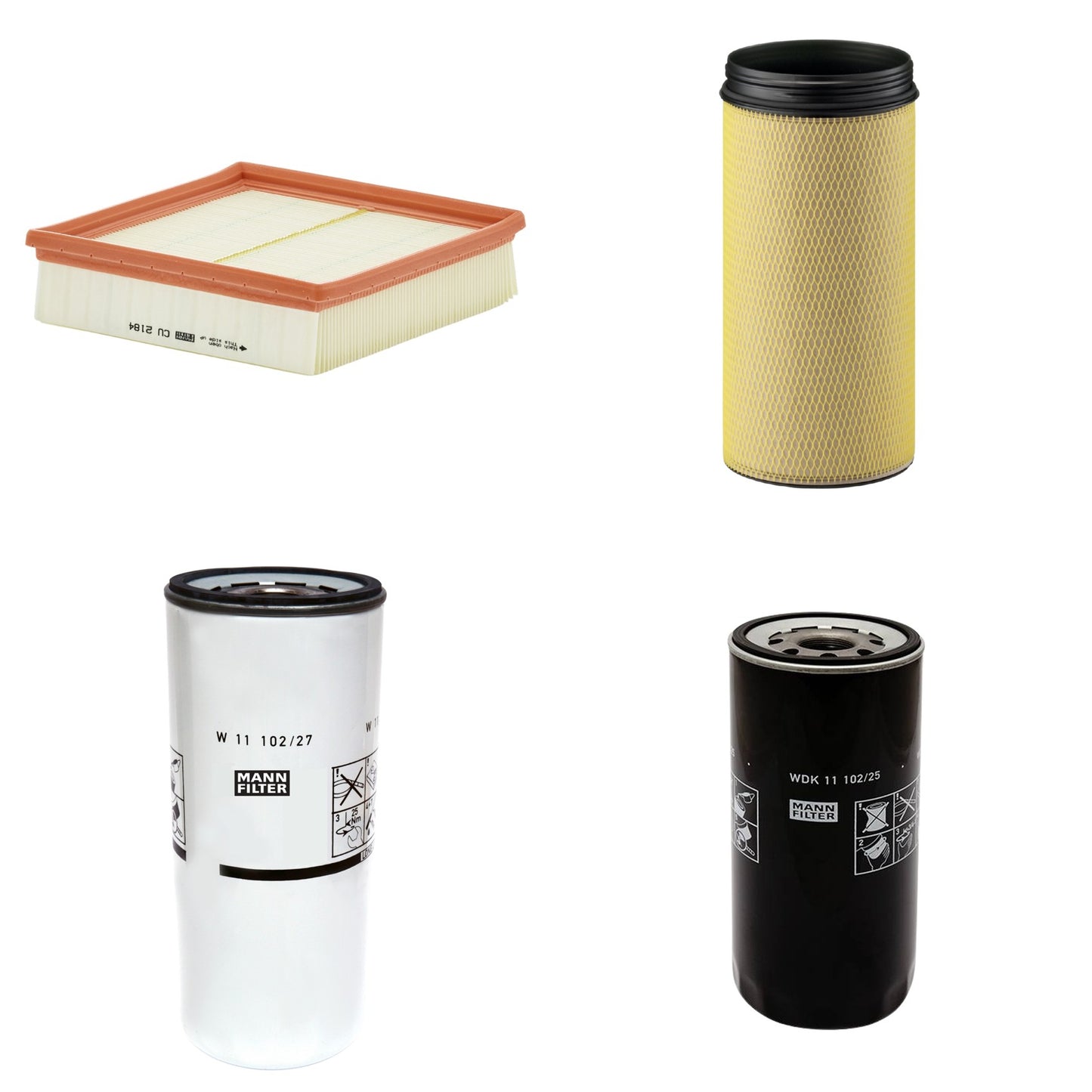 Kit Filtros de Ar Combustível Cabine Ar Condicionado Óleo - Mann-Filter - CF1940 - CU2184 - W11102/27 - WDK11102/25 - (1)