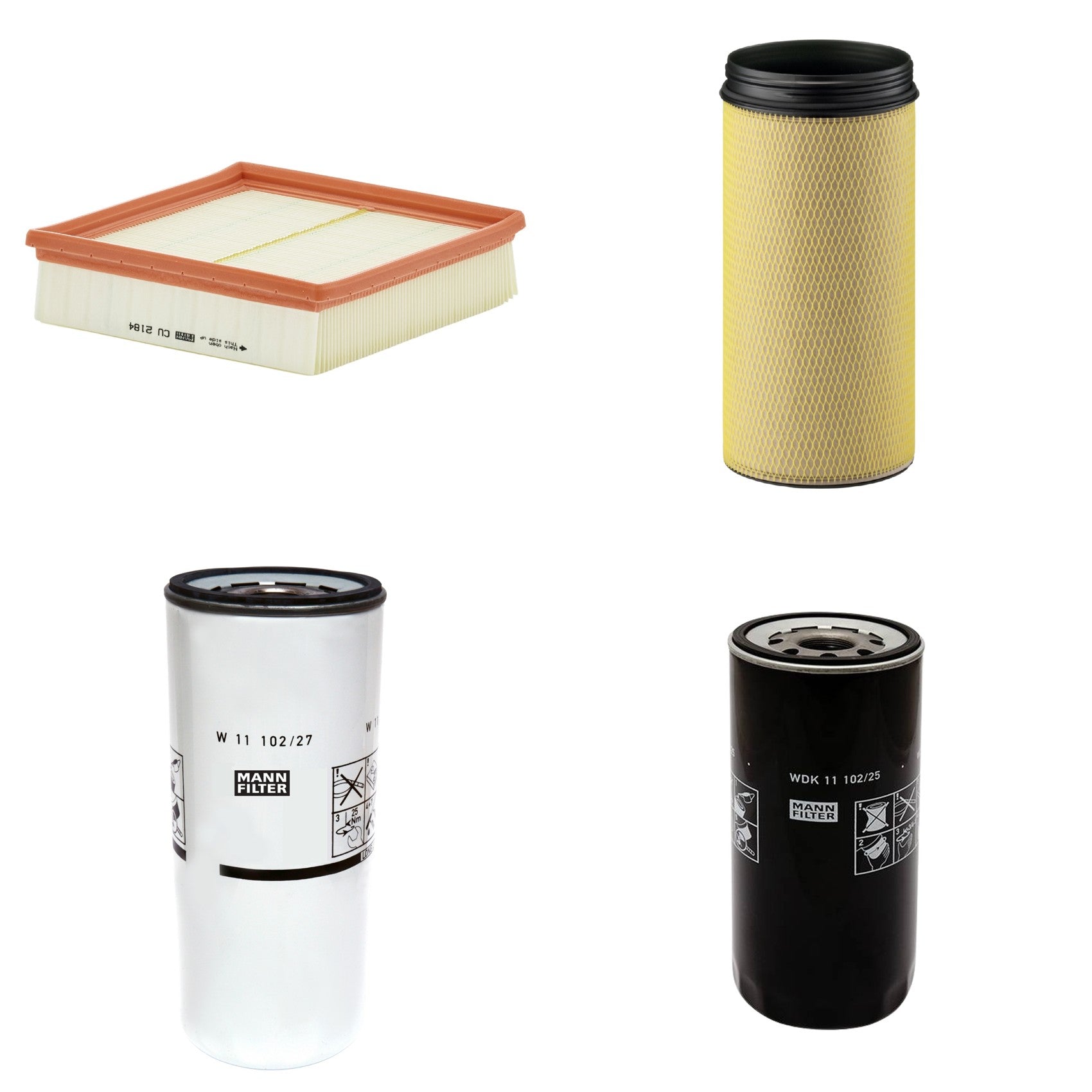 Kit Filtros de Ar Combustível Cabine Ar Condicionado Óleo - Mann-Filter - CF1940 - CU2184 - W11102/27 - WDK11102/25 - (1)