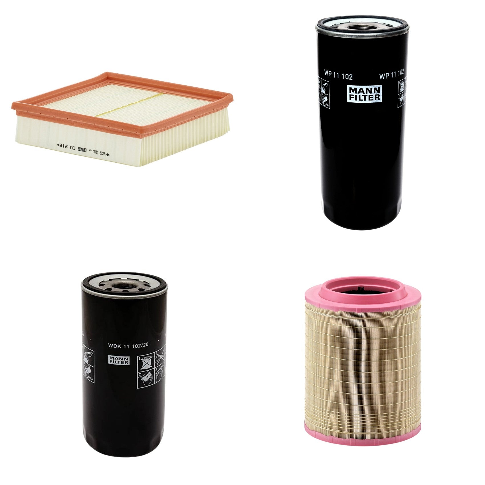 Kit Filtros de Ar Combustível Cabine Ar Condicionado Óleo - Mann-Filter - C331460/1 - CU2184 - WDK11102/25 - WP11102 - (1)
