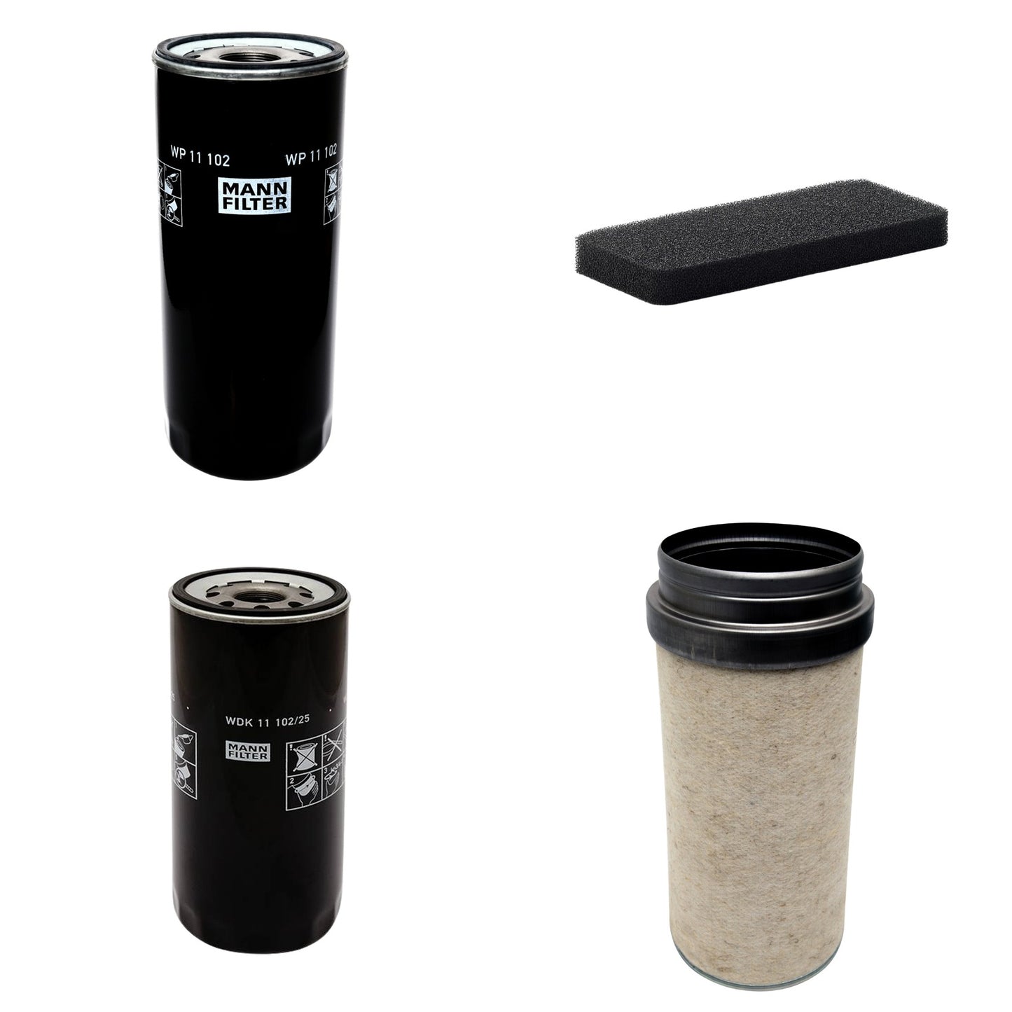 Kit Filtros de Ar Combustível Cabine Ar Condicionado Óleo - Mann-Filter - CF2000 - CU2101 - WDK11102/25 - WP11102 - (1)
