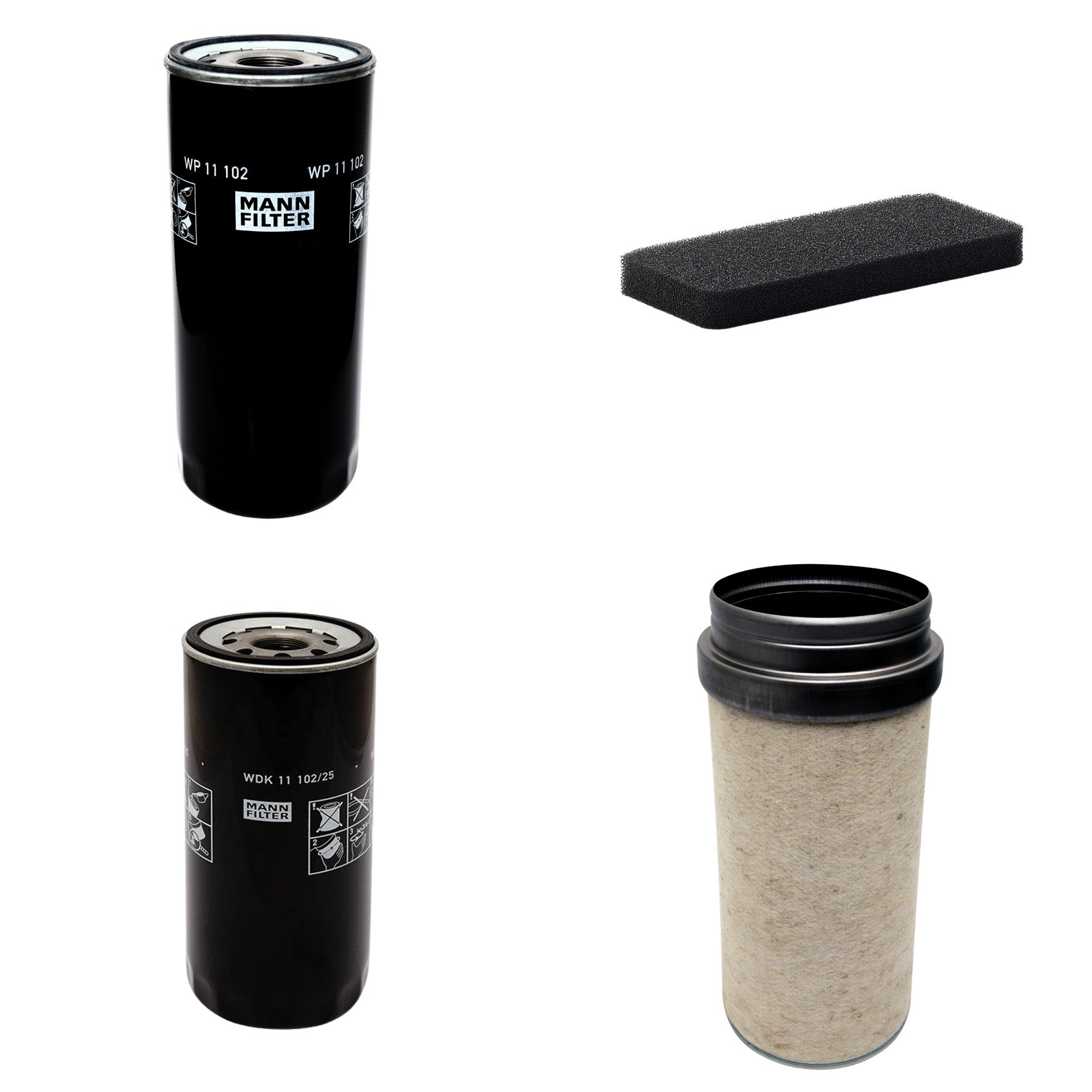 Kit Filtros de Ar Combustível Cabine Ar Condicionado Óleo - Mann-Filter - CF2000 - CU2101 - WDK11102/25 - WP11102 - (1)