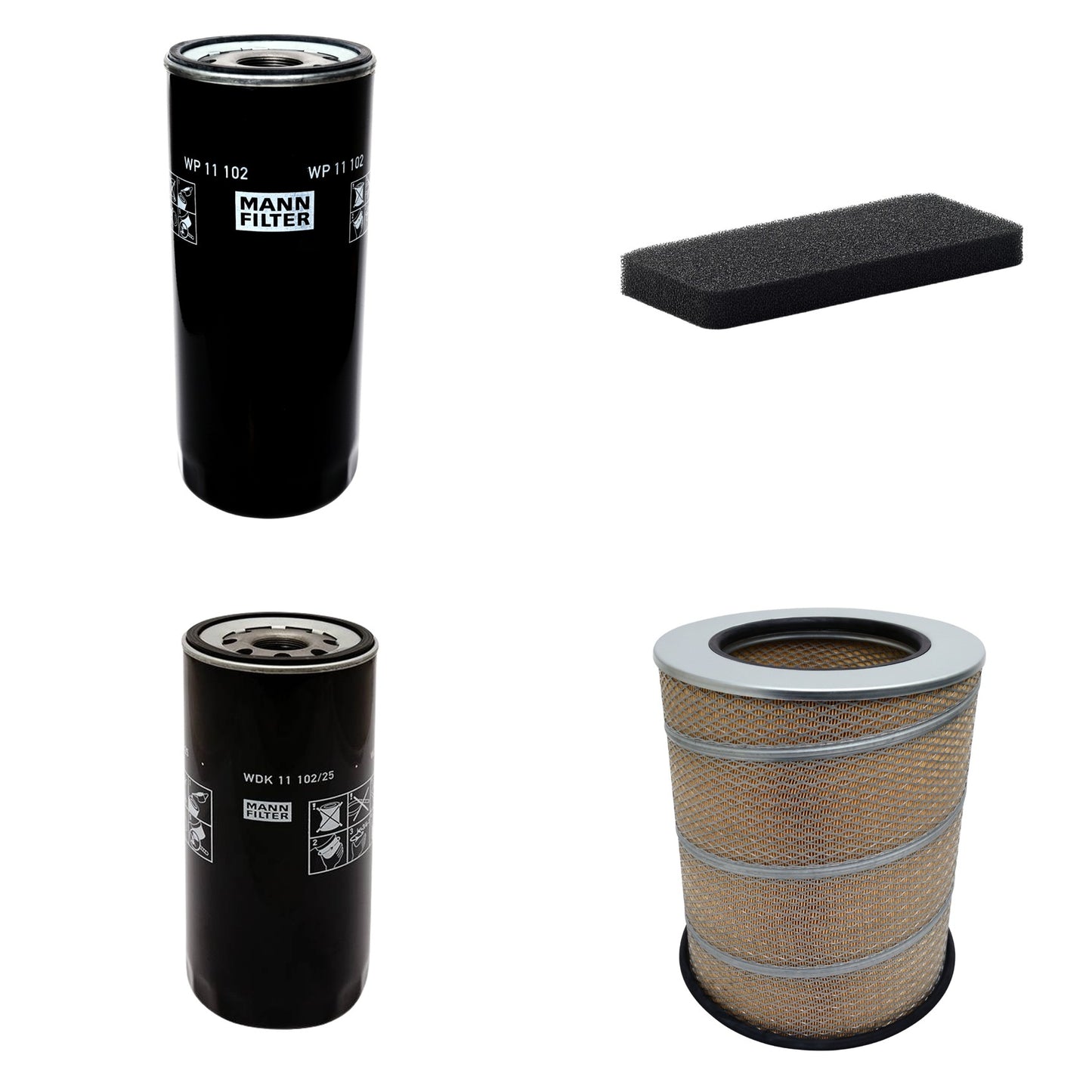 Kit Filtros de Ar Combustível Cabine Ar Condicionado Óleo - Mann-Filter - C341500 - CU2101 - WDK11102/25 - WP11102 - (1)