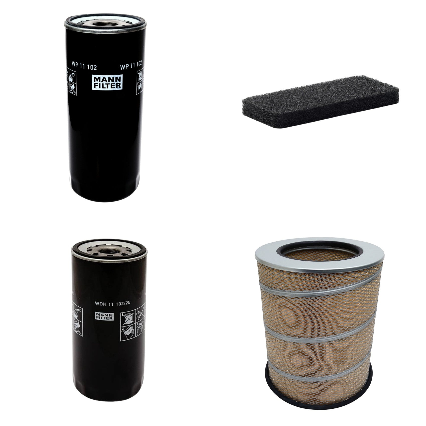 Kit Filtros de Ar Combustível Cabine Ar Condicionado Óleo - Mann-Filter - C341500 - CU2101 - WDK11102/25 - WP11102 - (1)