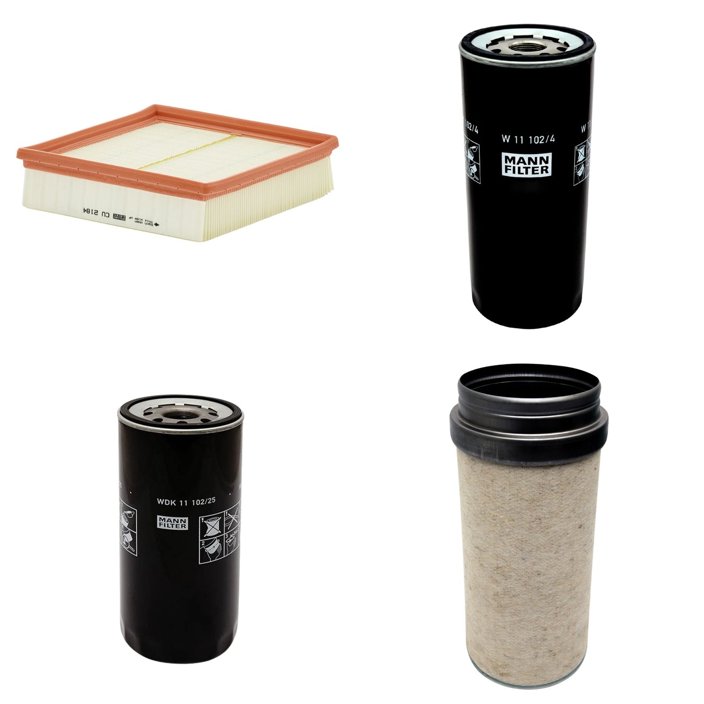 Kit Filtros de Ar Combustível Cabine Ar Condicionado Óleo - Mann-Filter - CF2000 - CU2184 - W11102/4 - WDK11102/25 - (1)