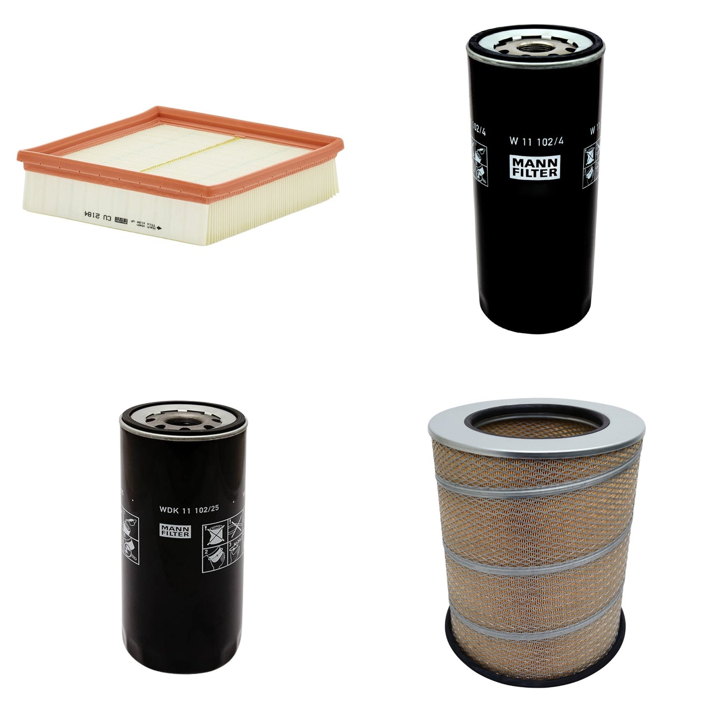 Kit Filtros de Ar Combustível Cabine Ar Condicionado Óleo - Mann-Filter - C341500 - CU2184 - W11102/4 - WDK11102/25 - (1)