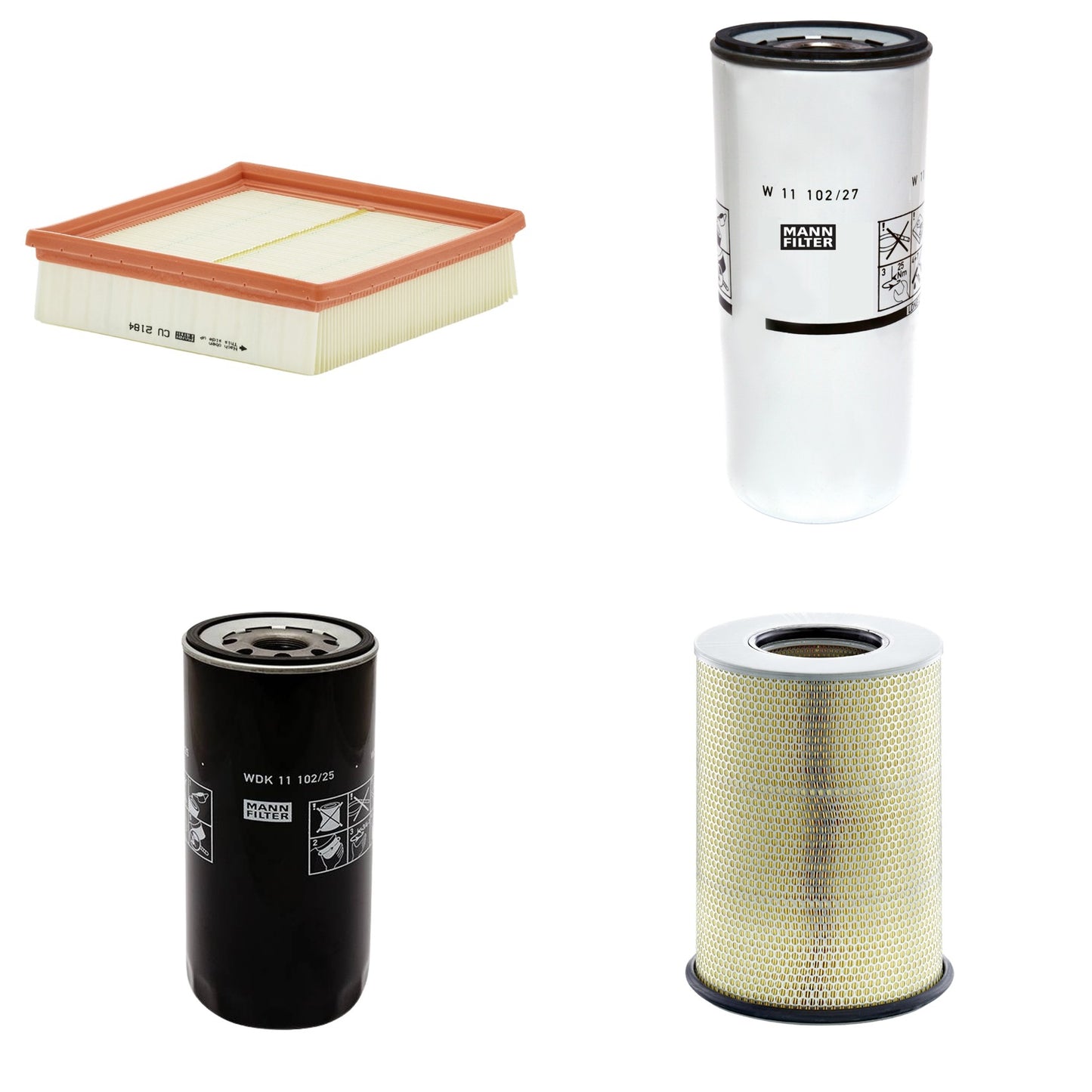 Kit Filtros de Ar Combustível Cabine Ar Condicionado Óleo - Mann-Filter - C311345/1 - CU2184 - W11102/27 - WDK11102/25 - (1)