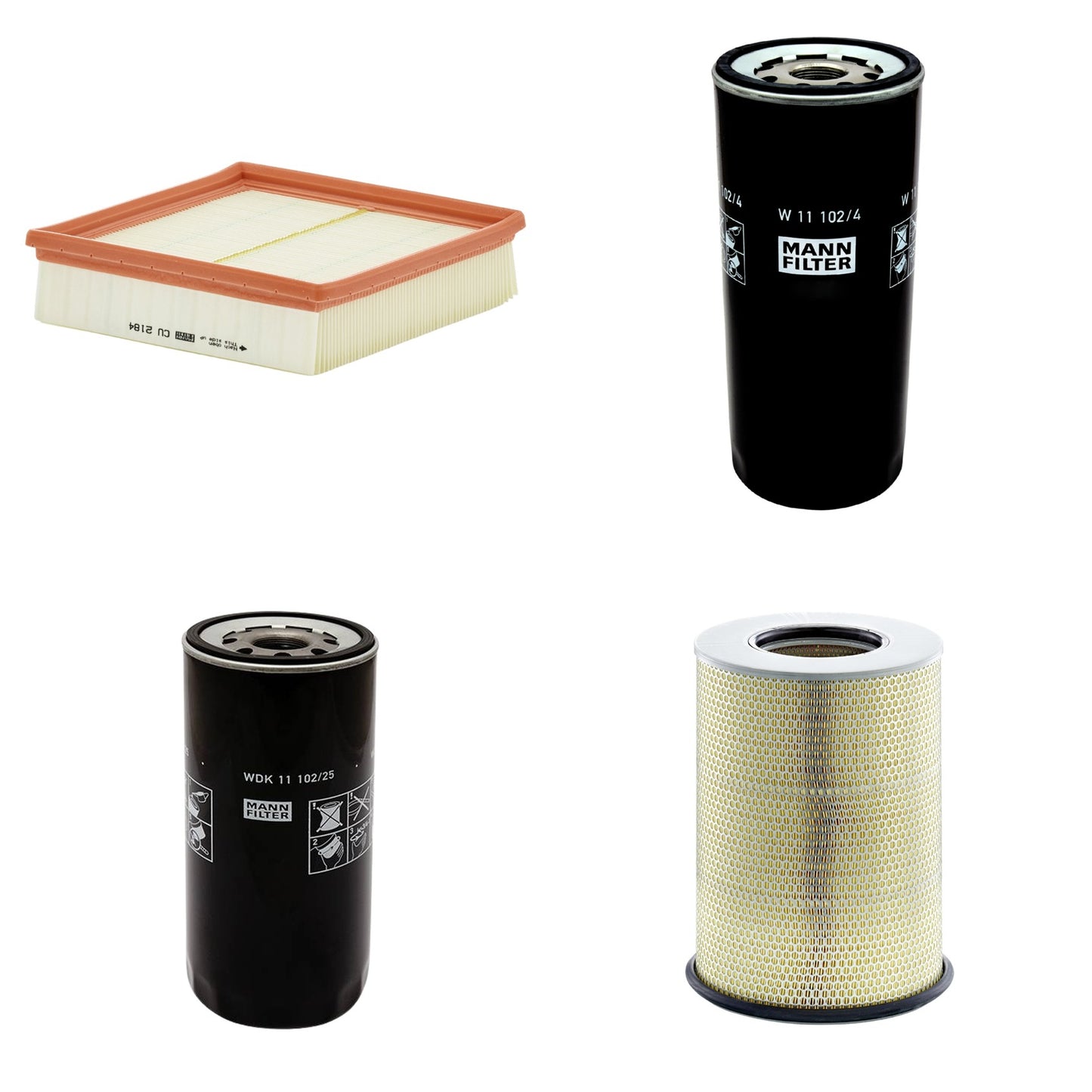 Kit Filtros de Ar Combustível Cabine Ar Condicionado Óleo - Mann-Filter - C311345/1 - CU2184 - W11102/4 - WDK11102/25 - (1)