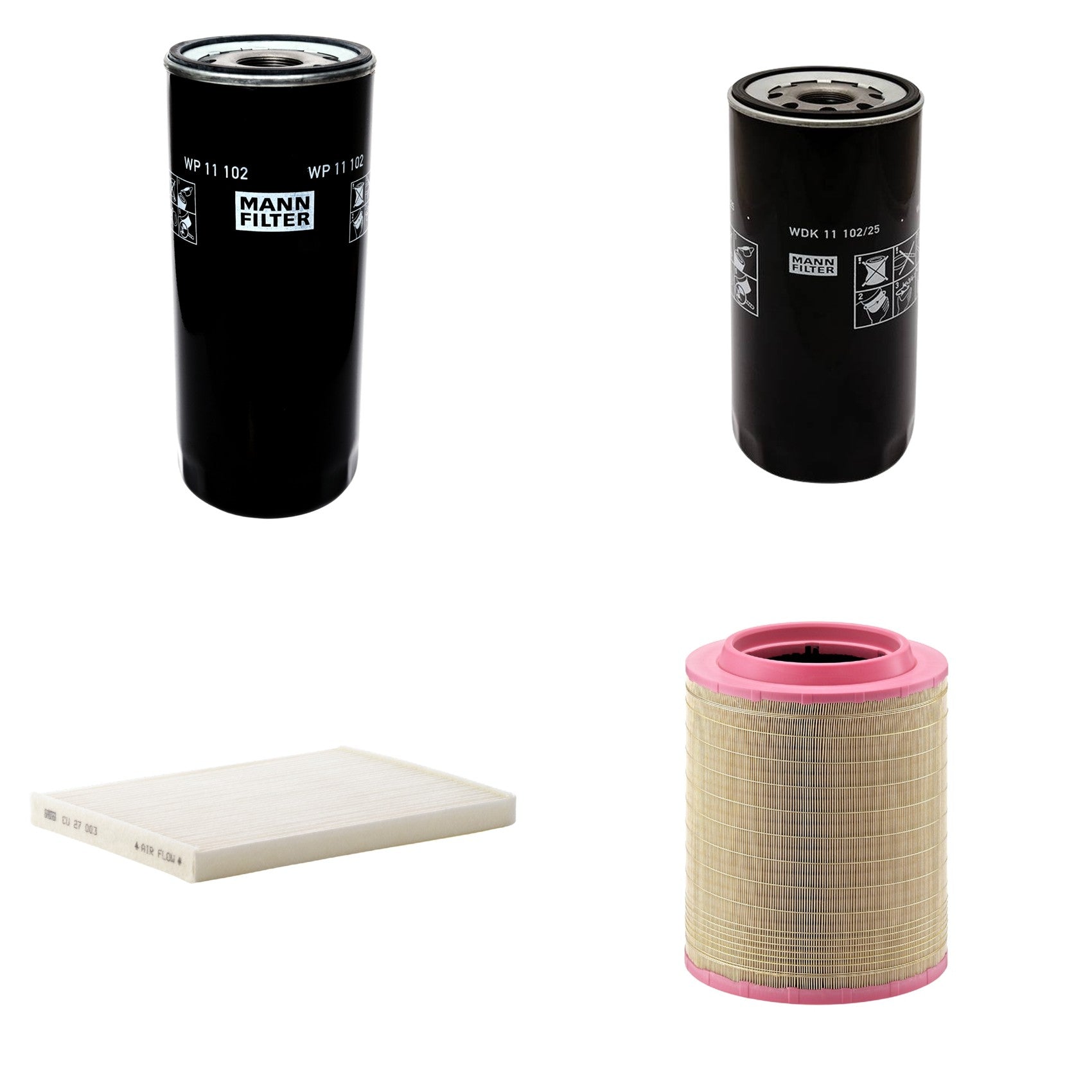 Kit Filtros de Ar Combustível Cabine Ar Condicionado Óleo - Mann-Filter - C331460/1 - CU27003 - WDK11102/25 - WP11102 - (1)