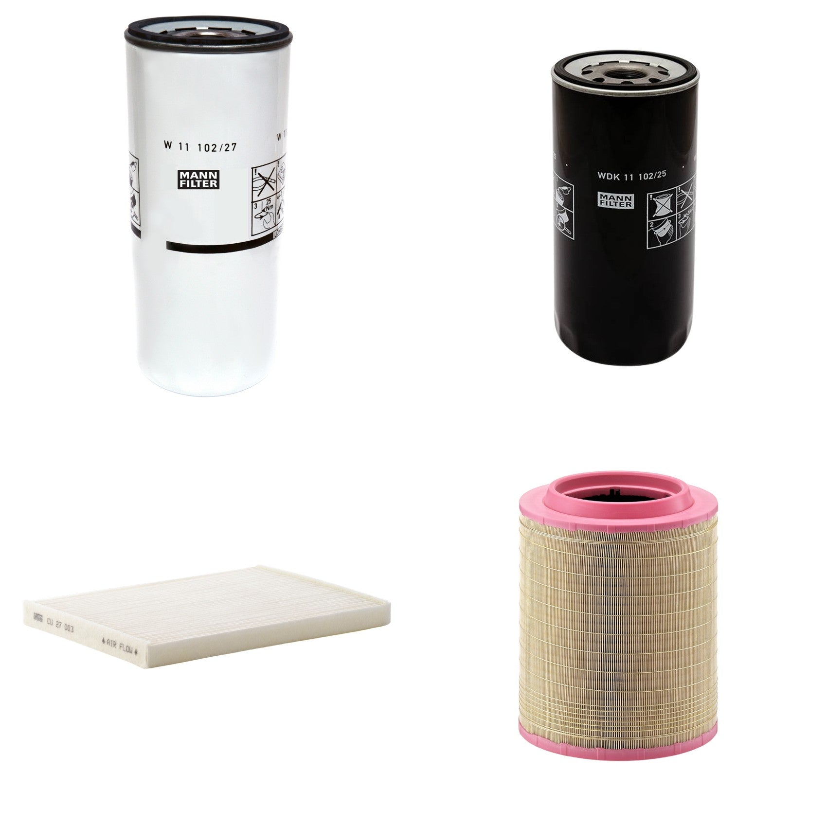 Kit Filtros de Ar Combustível Cabine Ar Condicionado Óleo - Mann-Filter - C331460/1 - CU27003 - W11102/27 - WDK11102/25 - (1)