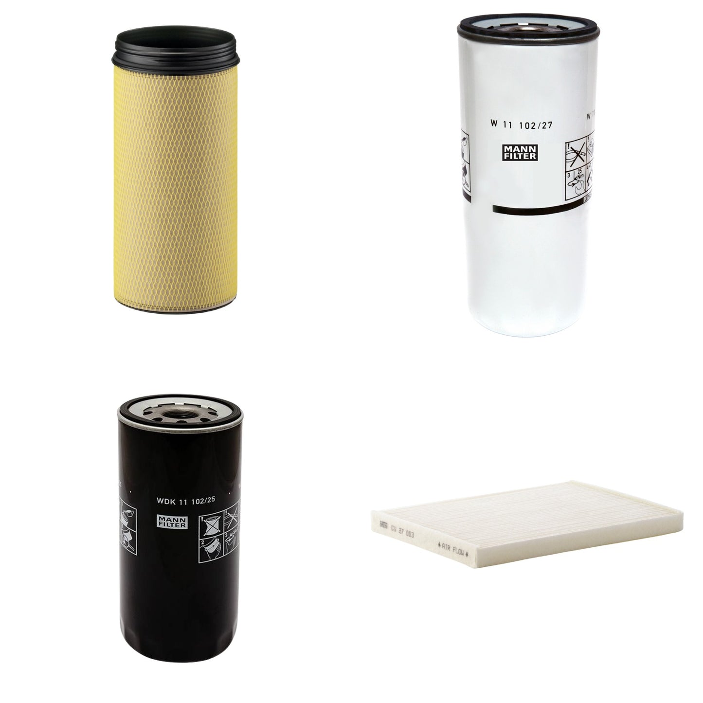 Kit Filtros de Ar Combustível Cabine Ar Condicionado Óleo - Mann-Filter - CF1940 - CU27003 - W11102/27 - WDK11102/25 - (1)