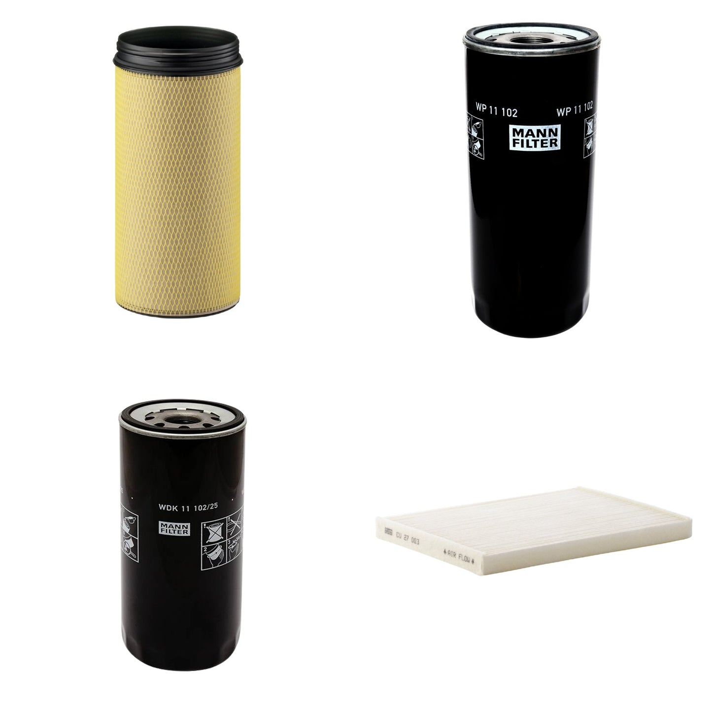 Kit Filtros de Ar Combustível Cabine Ar Condicionado Óleo - Mann-Filter - CF1940 - CU27003 - WDK11102/25 - WP11102 - (1)