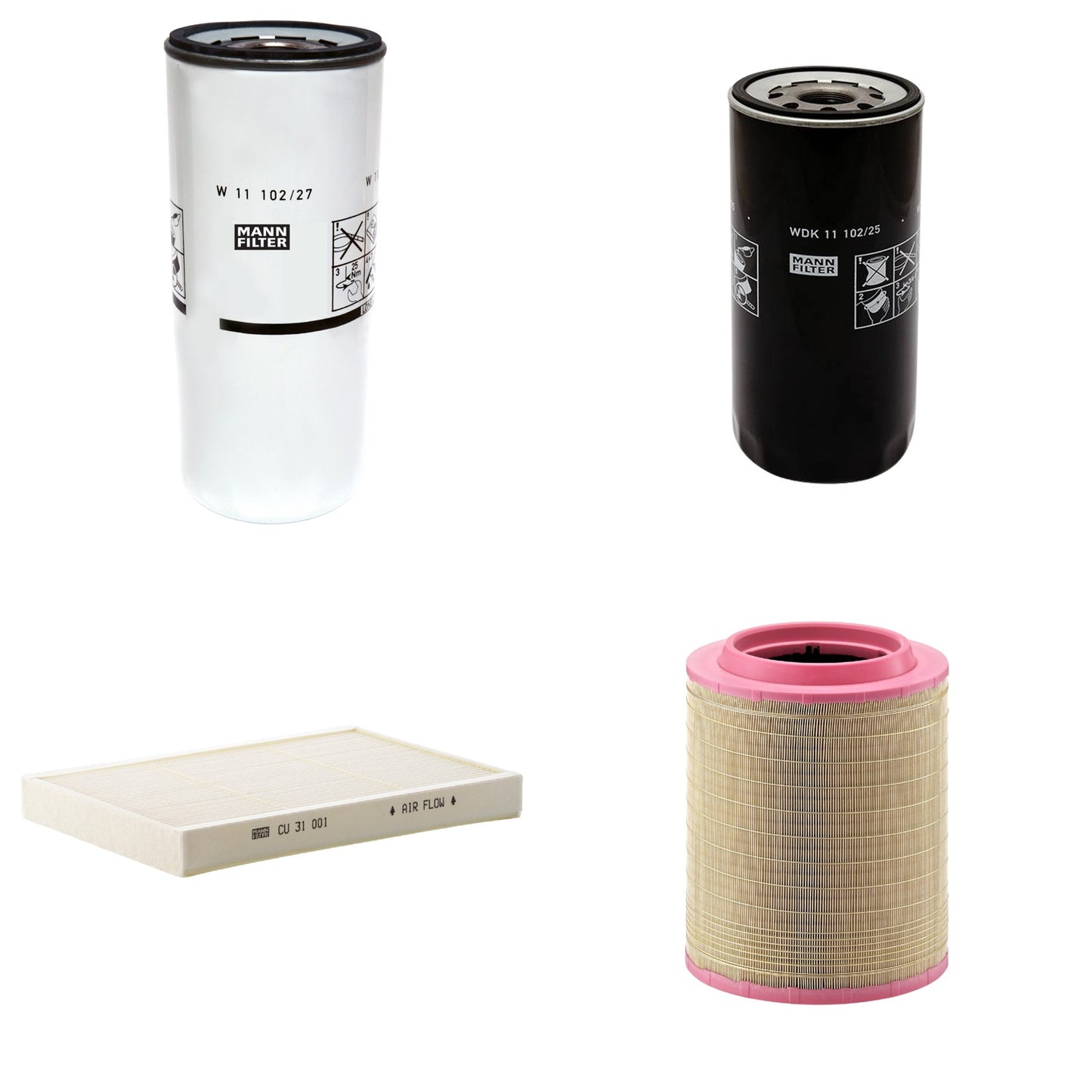 Kit Filtros de Ar Combustível Cabine Ar Condicionado Óleo - Mann-Filter - C331460/1 - CU31001 - W11102/27 - WDK11102/25 - (1)