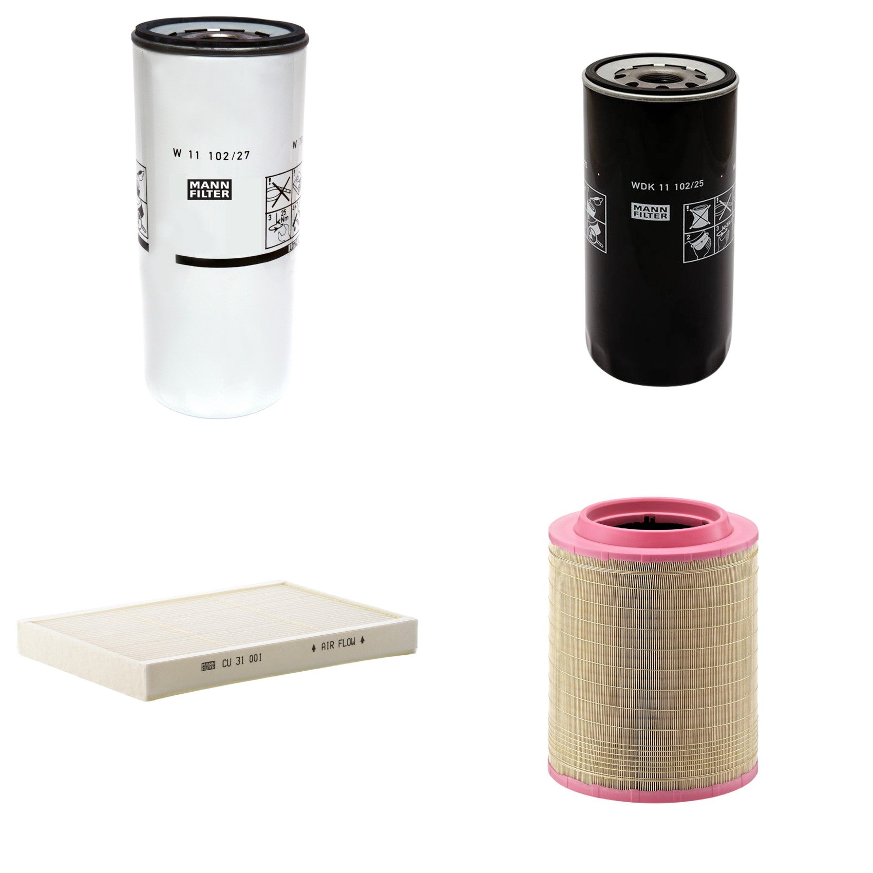 Kit Filtros de Ar Combustível Cabine Ar Condicionado Óleo - Mann-Filter - C331460/1 - CU31001 - W11102/27 - WDK11102/25 - (1)