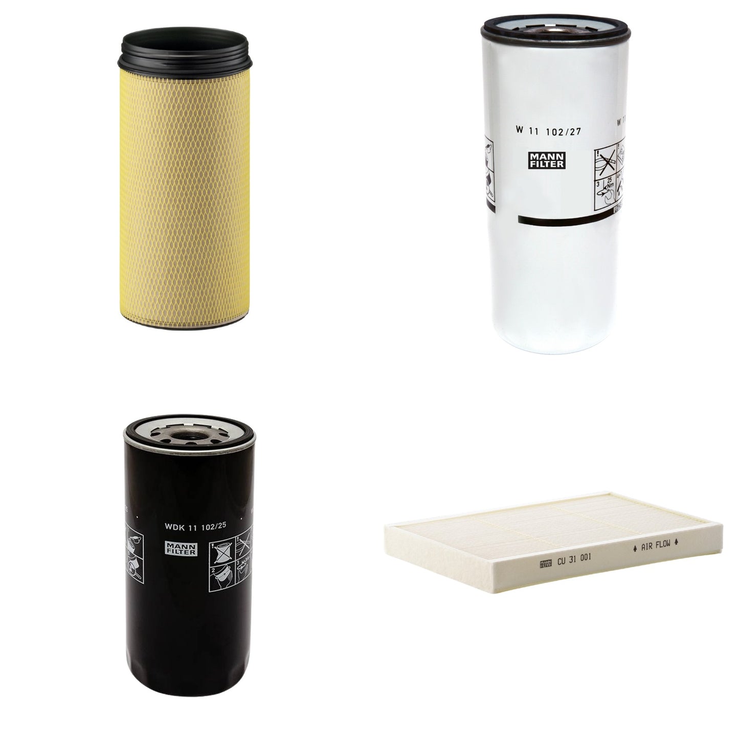 Kit Filtros de Ar Combustível Cabine Ar Condicionado Óleo - Mann-Filter - CF1940 - CU31001 - W11102/27 - WDK11102/25 - (1)