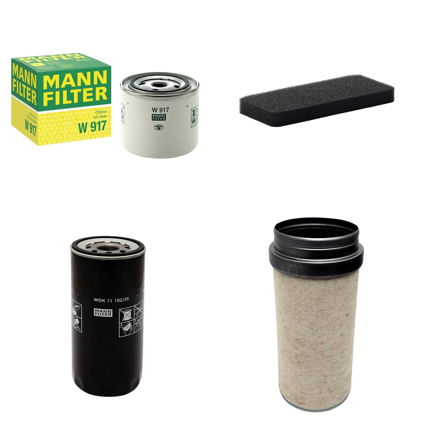 Kit Filtros de Ar Combustível Cabine Ar Condicionado Óleo - Mann-Filter - CF2000 - CU2101 - W917 - WDK11102/25 - (1)