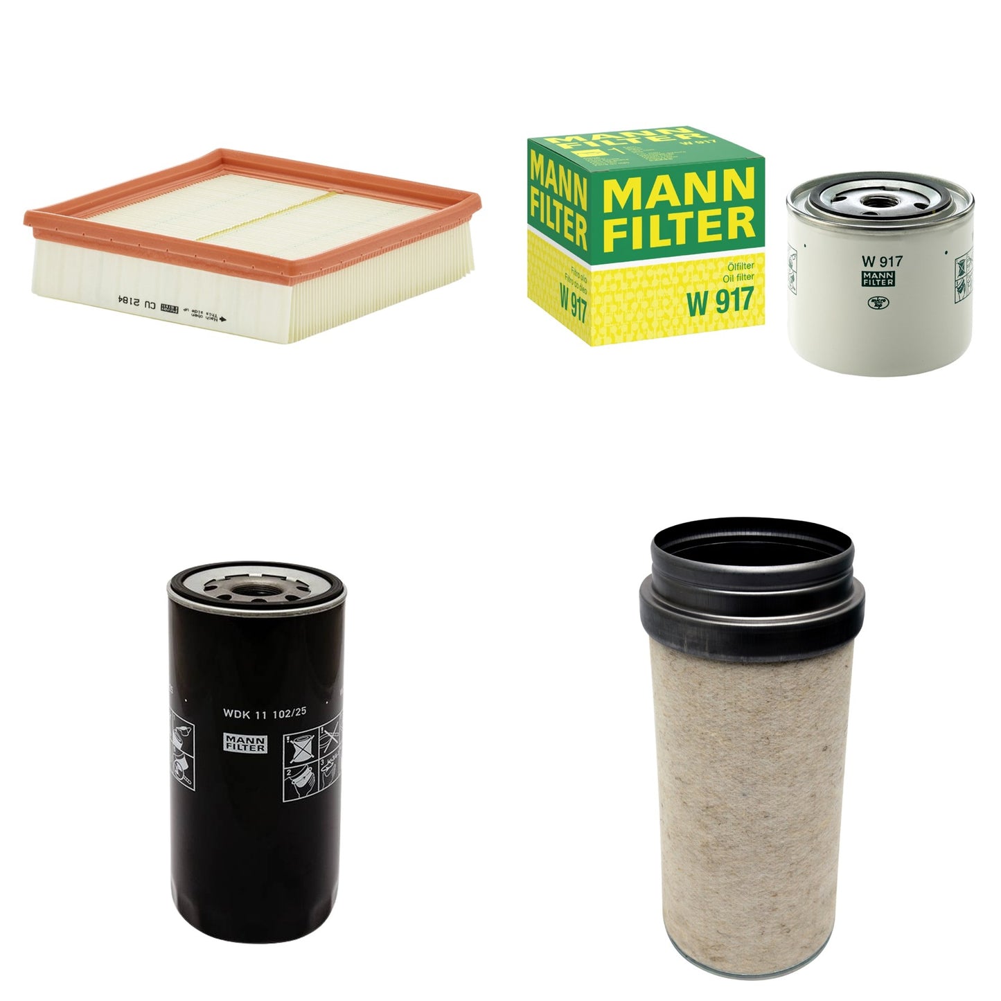 Kit Filtros de Ar Combustível Cabine Ar Condicionado Óleo - Mann-Filter - CF2000 - CU2184 - W917 - WDK11102/25 - (1)