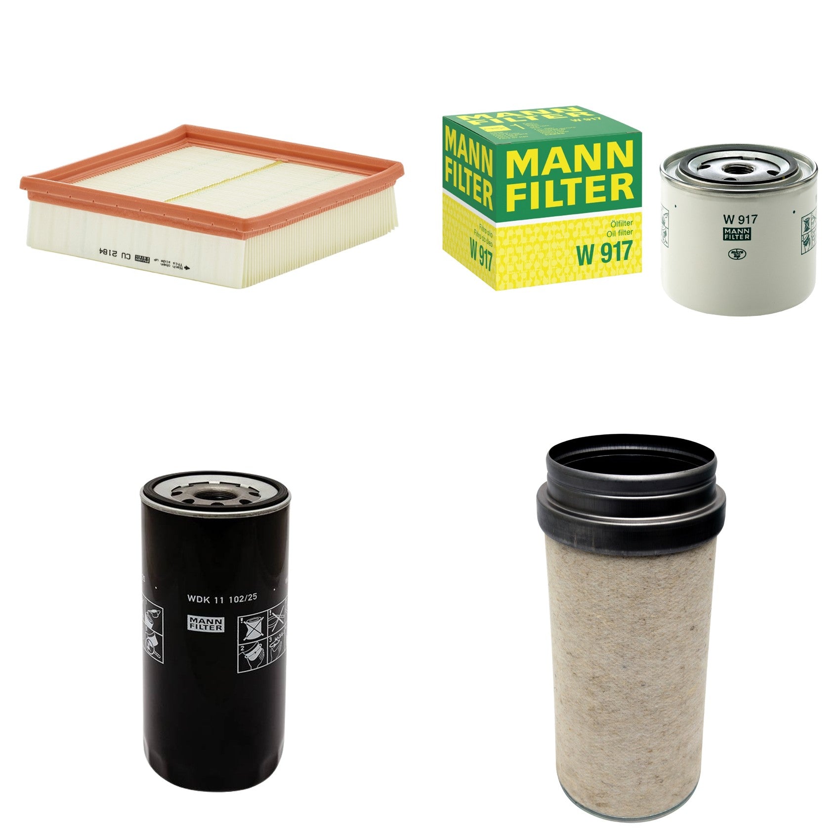 Kit Filtros de Ar Combustível Cabine Ar Condicionado Óleo - Mann-Filter - CF2000 - CU2184 - W917 - WDK11102/25 - (1)