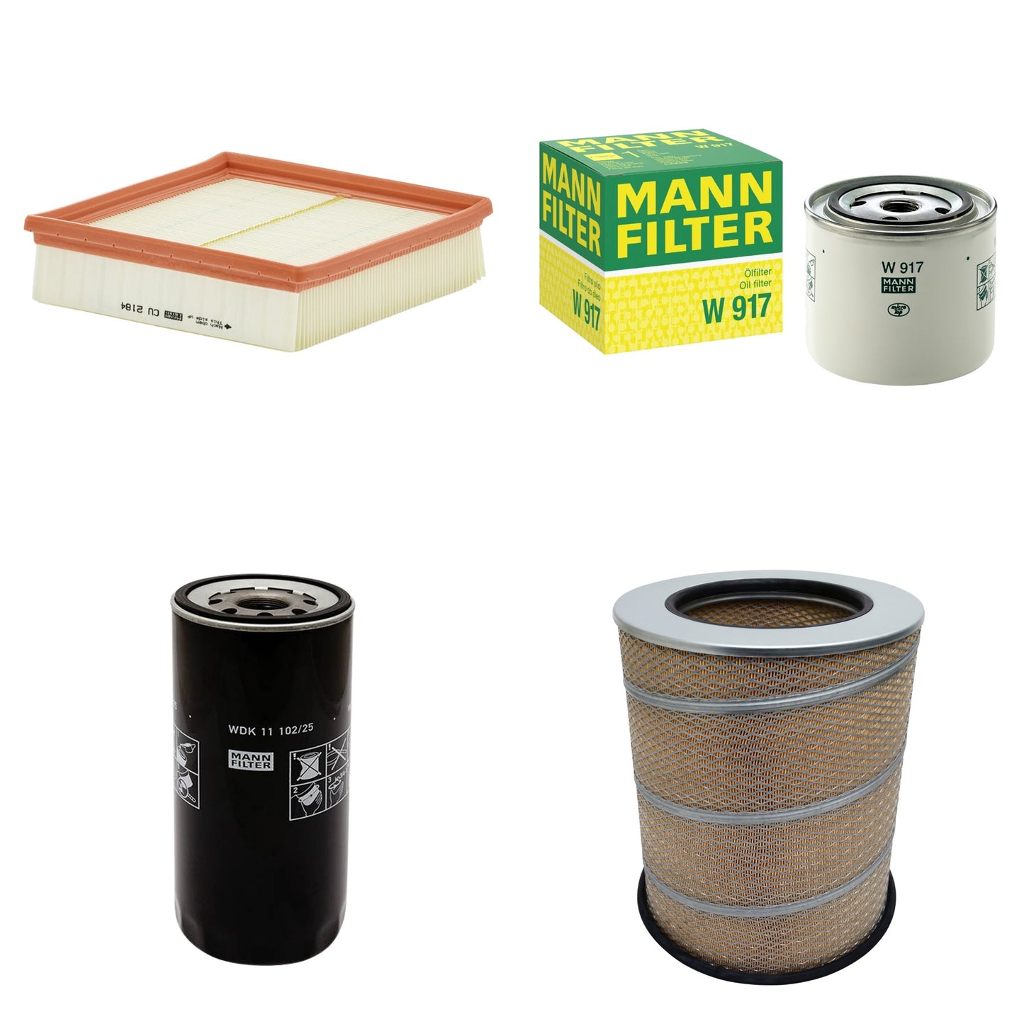 Kit Filtros de Ar Combustível Cabine Ar Condicionado Óleo - Mann-Filter - C341500 - CU2184 - W917 - WDK11102/25 - (1)