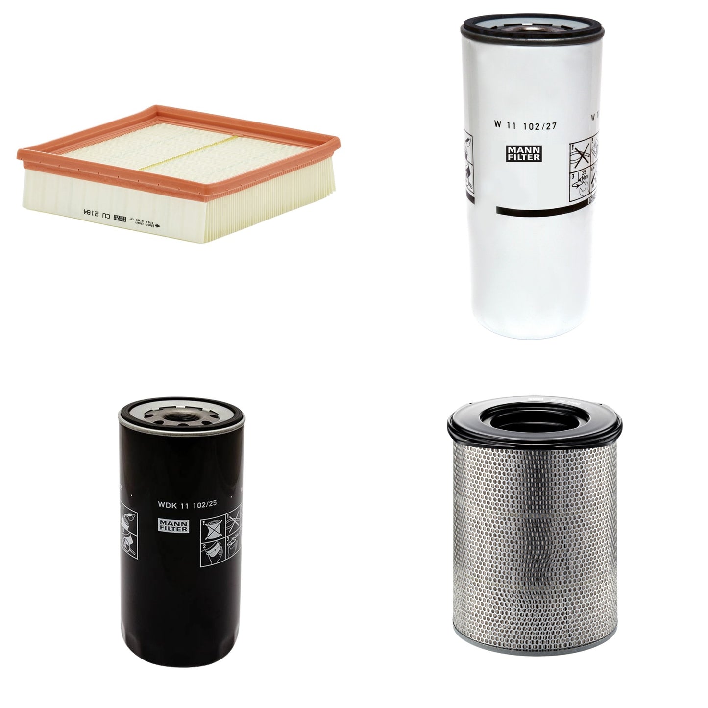 Kit Filtros de Ar Combustível Cabine Ar Condicionado Óleo - Mann-Filter - C321500 - CU2184 - W11102/27 - WDK11102/25 - (1)