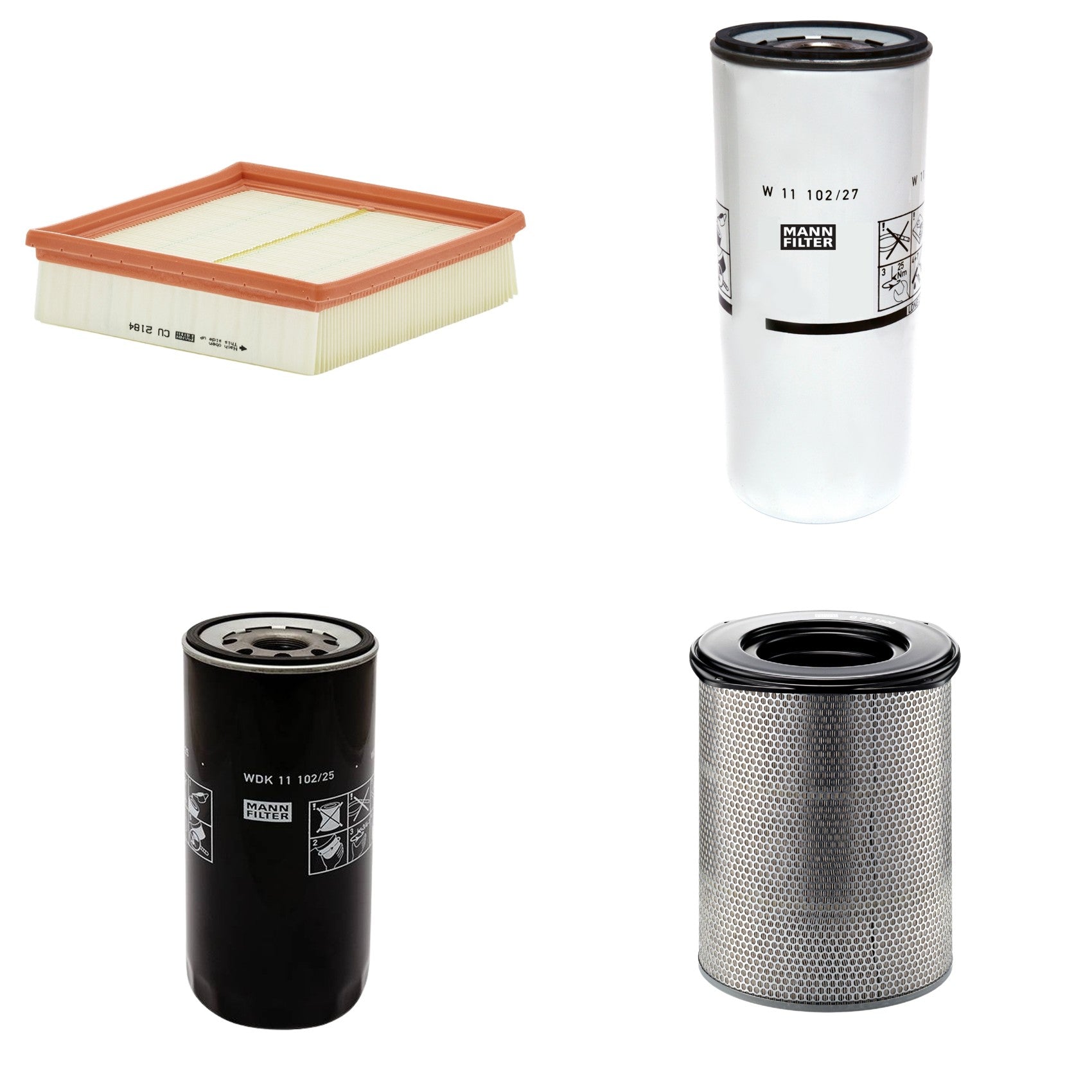 Kit Filtros de Ar Combustível Cabine Ar Condicionado Óleo - Mann-Filter - C321500 - CU2184 - W11102/27 - WDK11102/25 - (1)