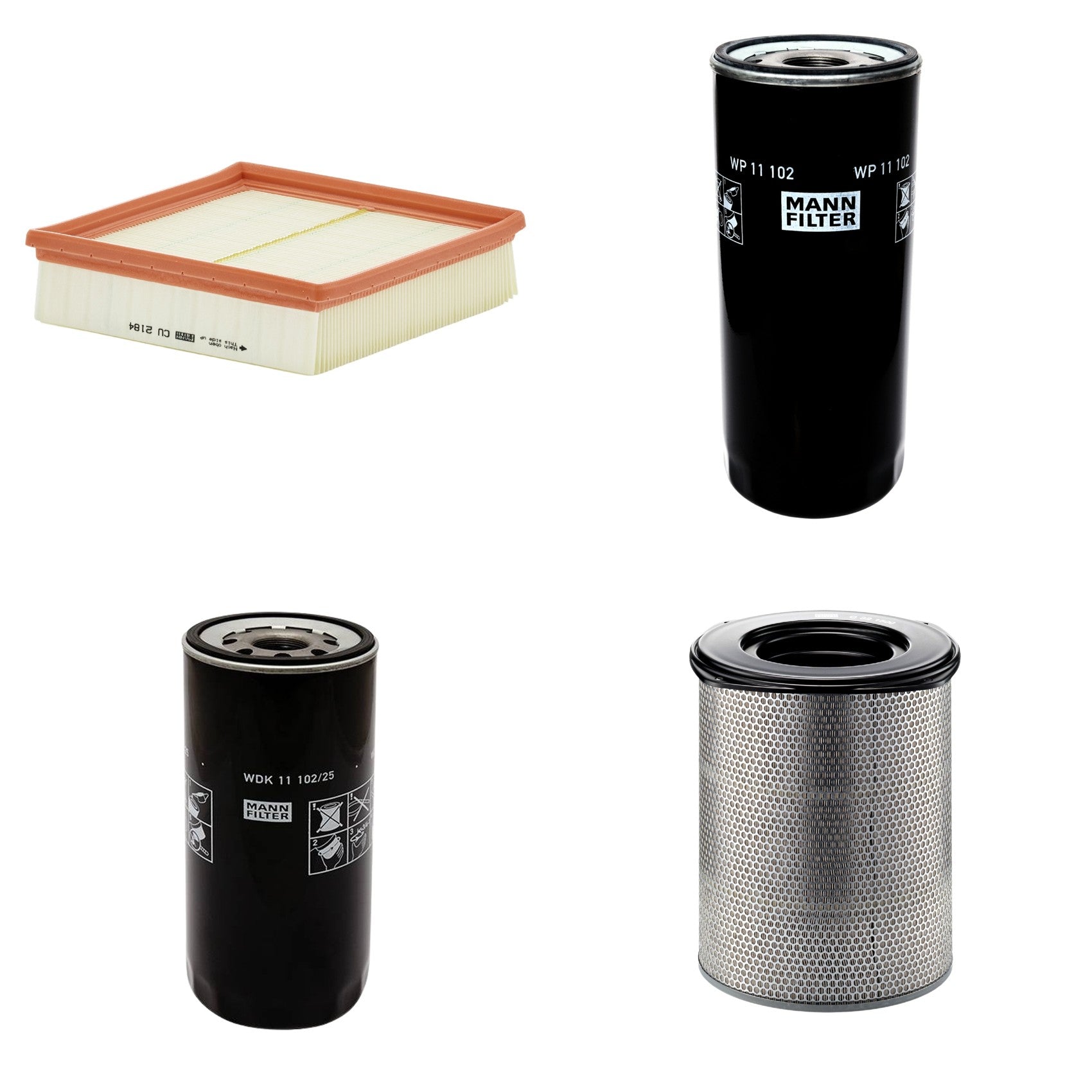 Kit Filtros de Ar Combustível Cabine Ar Condicionado Óleo - Mann-Filter - C321500 - CU2184 - WDK11102/25 - WP11102 - (1)