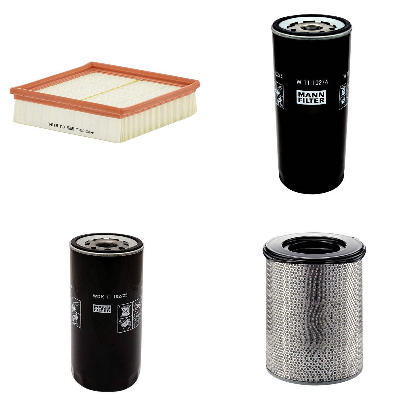 Kit Filtros de Ar Combustível Cabine Ar Condicionado Óleo - Mann-Filter - C321500 - CU2184 - W11102/4 - WDK11102/25 - (1)