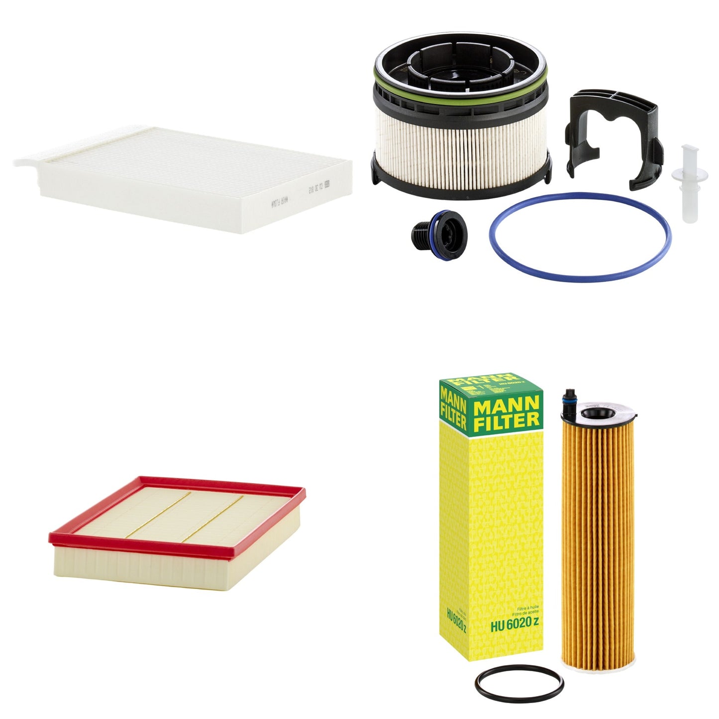 Kit Filtros de Ar Combustível Cabine Ar Condicionado Óleo - Mann-Filter - C33050 - CU30012 - HU6020Z - PU11001ZKIT - (1)