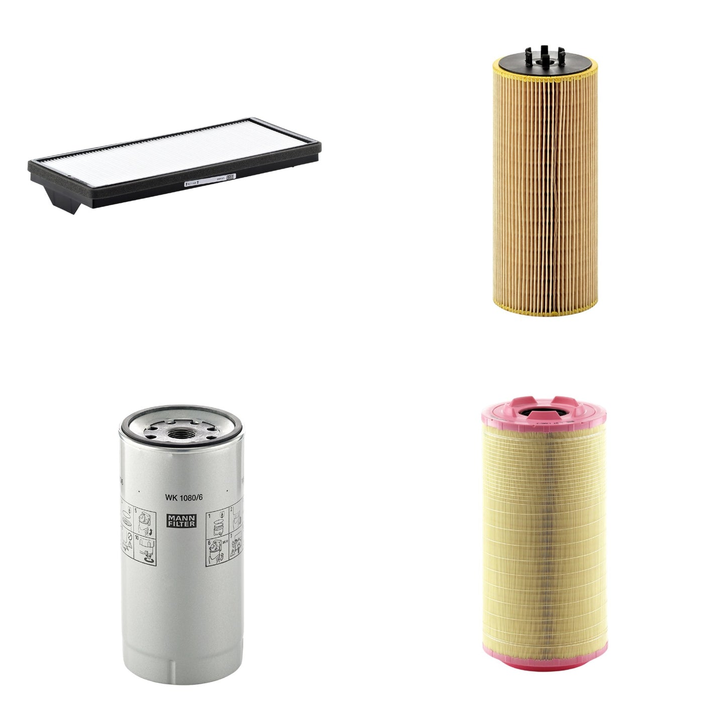 Kit Filtros de Ar Combustível Cabine Ar Condicionado Óleo - Mann-Filter - C271320/3 - CU4469 - HU12110x - WK1080/6X - (1)