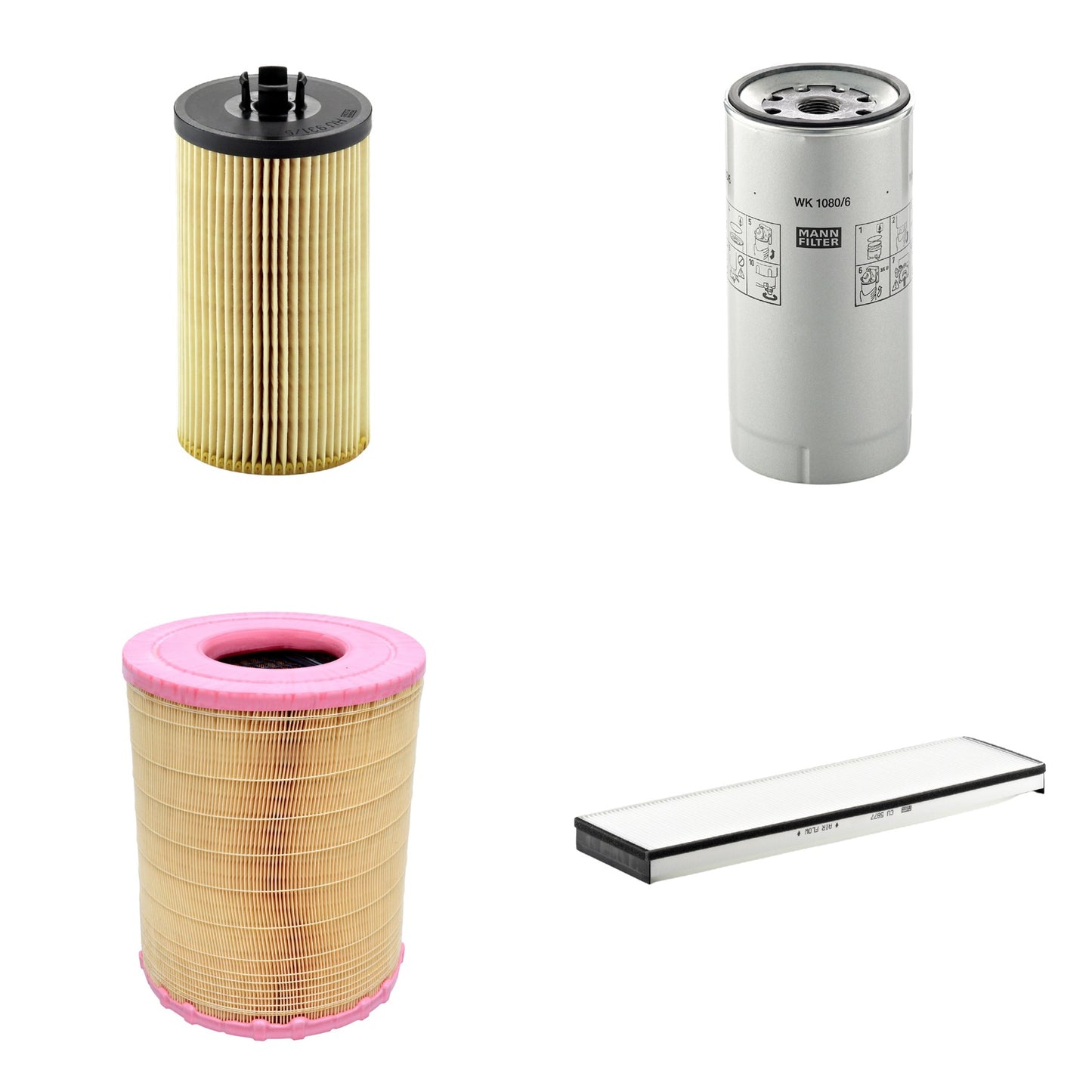 Kit Filtros de Ar Combustível Cabine Ar Condicionado Óleo - Mann-Filter - C281012 - CU5877 - HU931/5x - WK1080/6X - (1)