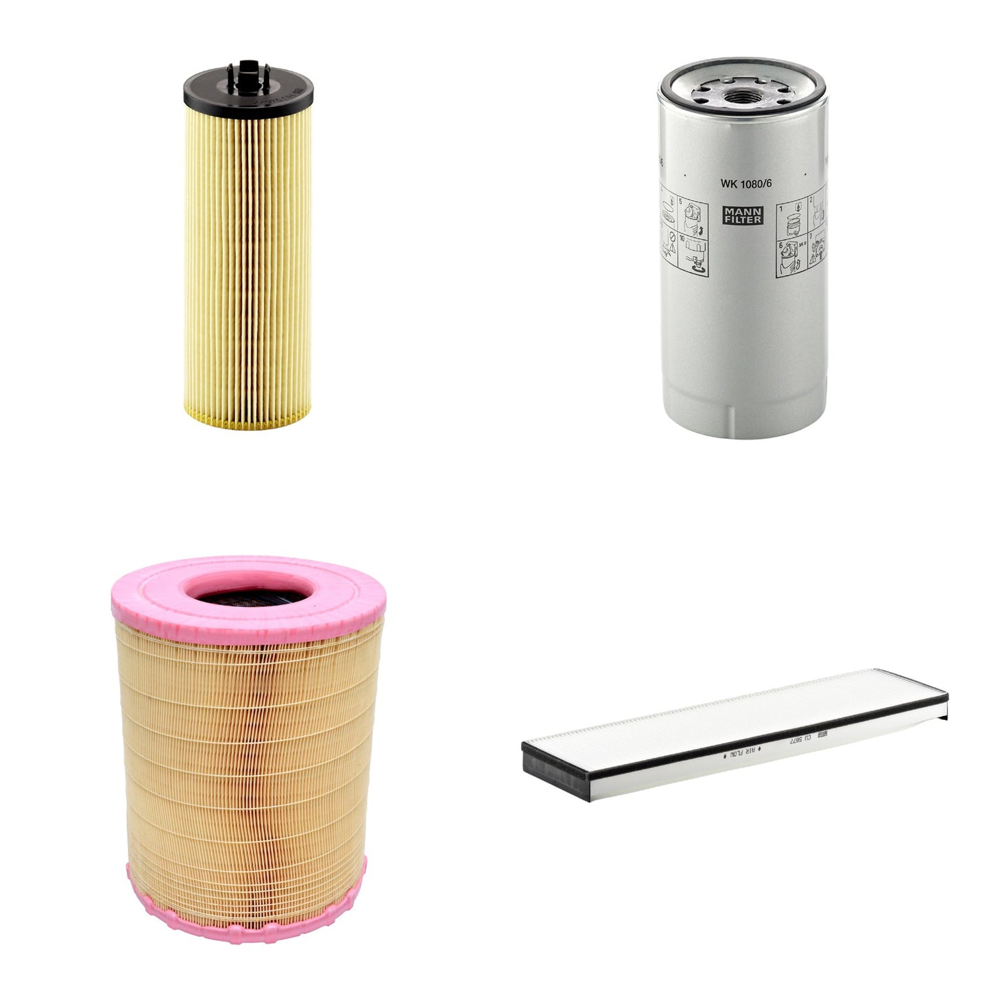 Kit Filtros de Ar Combustível Cabine Ar Condicionado Óleo - Mann-Filter - C281012 - CU5877 - HU945/2x - WK1080/6X - (1)